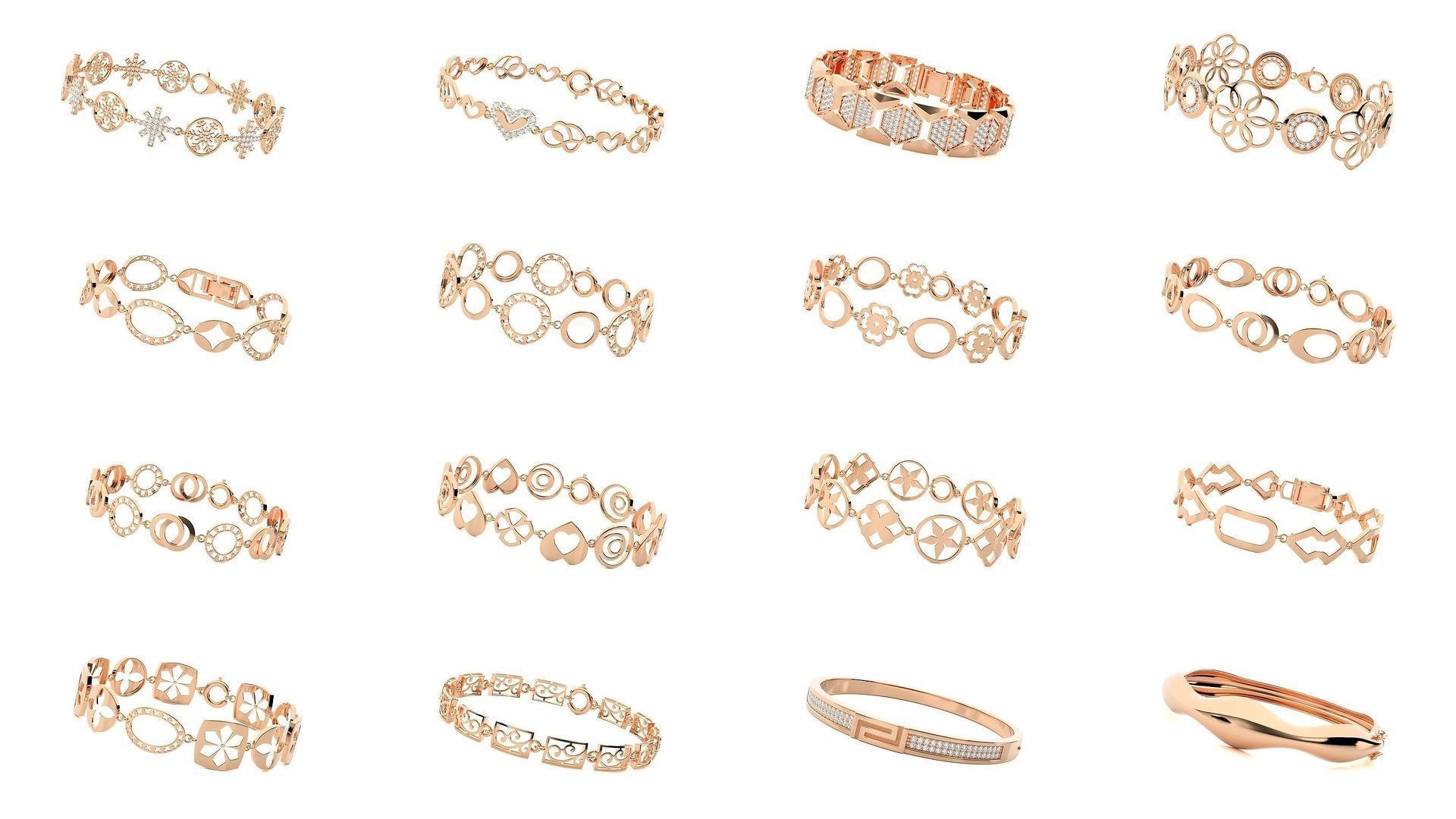 1200 Diamond Bracelet 3d models renders details 3D Model Collection_4