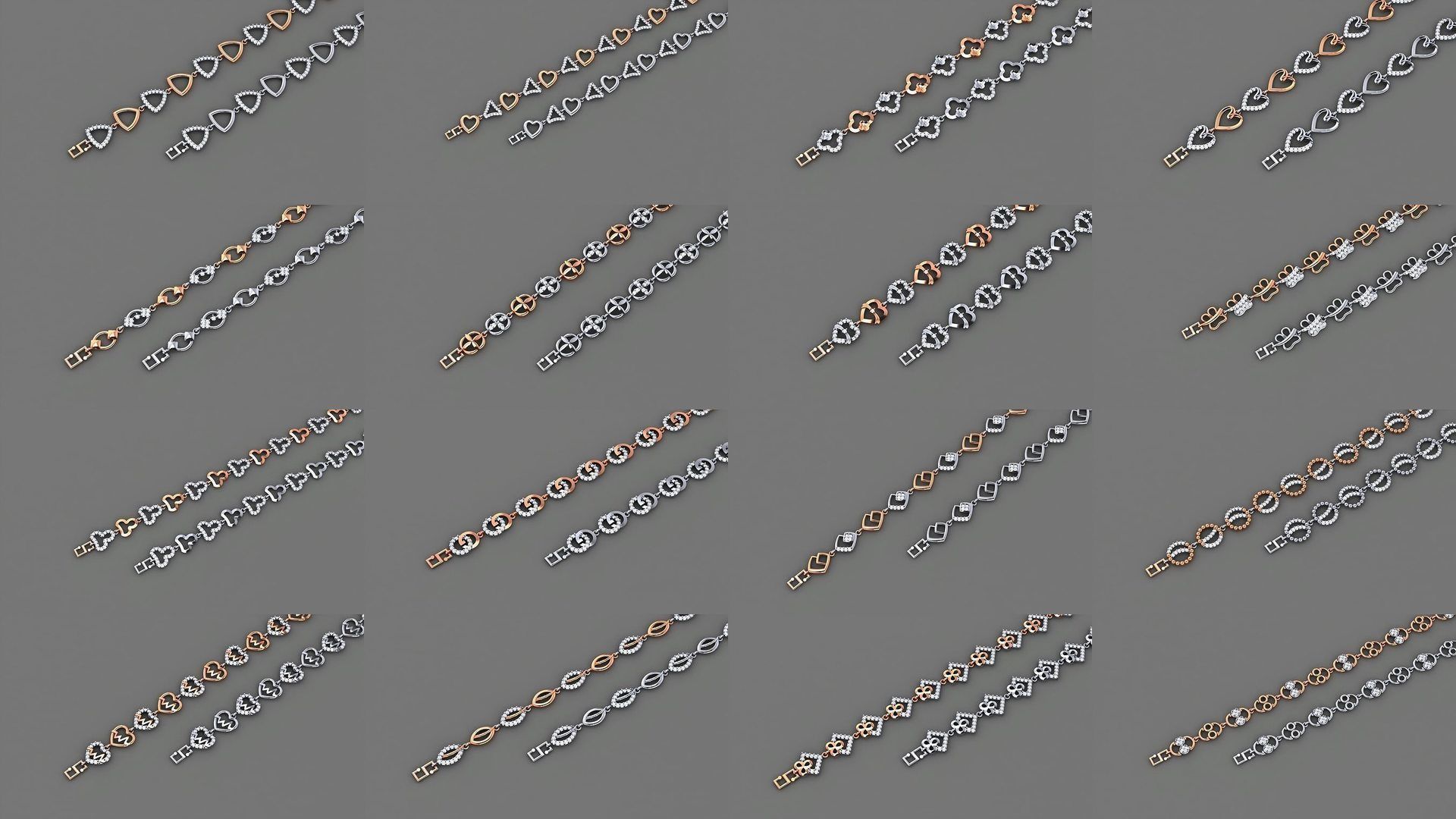 1200 Diamond Bracelet 3d models renders details 3D Model Collection_53