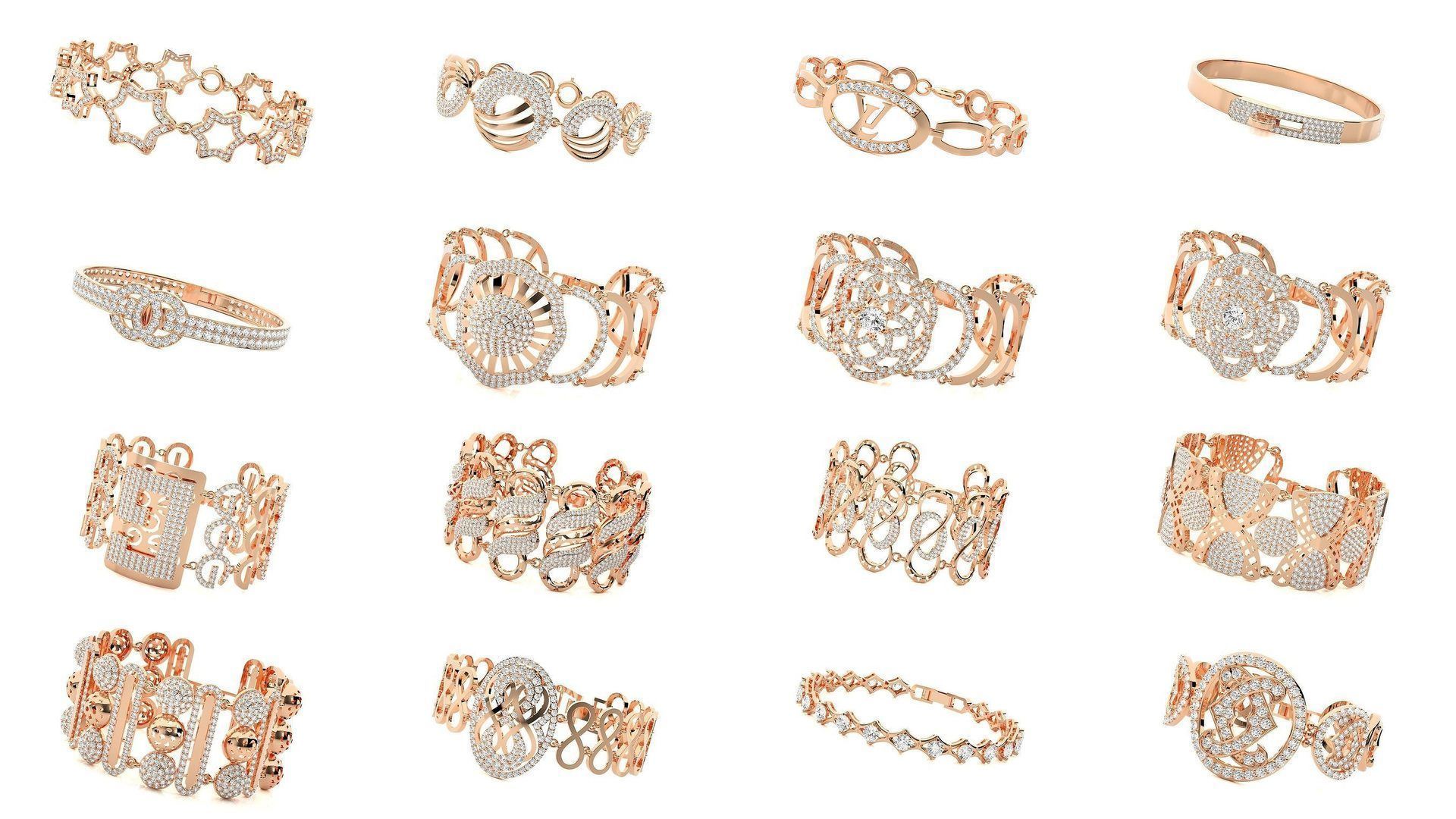 1200 Diamond Bracelet 3d models renders details 3D Model Collection_42