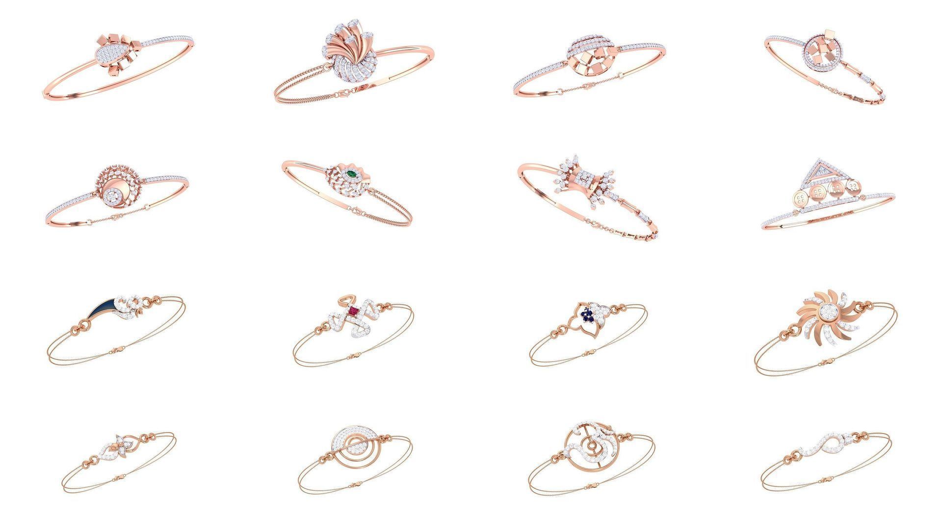 1200 Diamond Bracelet 3d models renders details 3D Model Collection_19