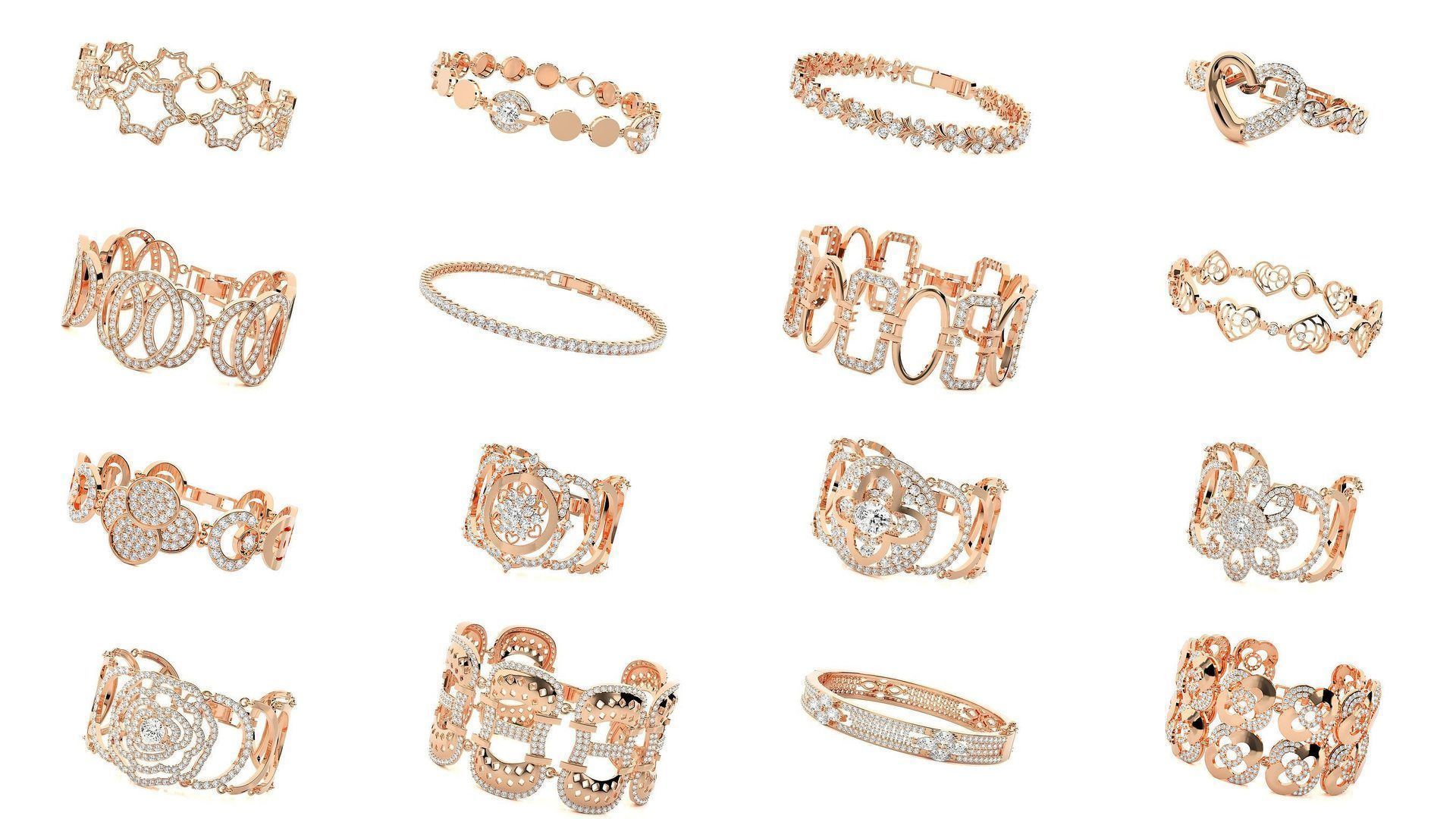 1200 Diamond Bracelet 3d models renders details 3D Model Collection_34