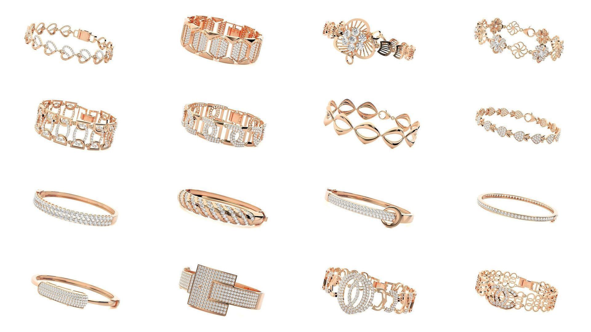 1200 Diamond Bracelet 3d models renders details 3D Model Collection_48