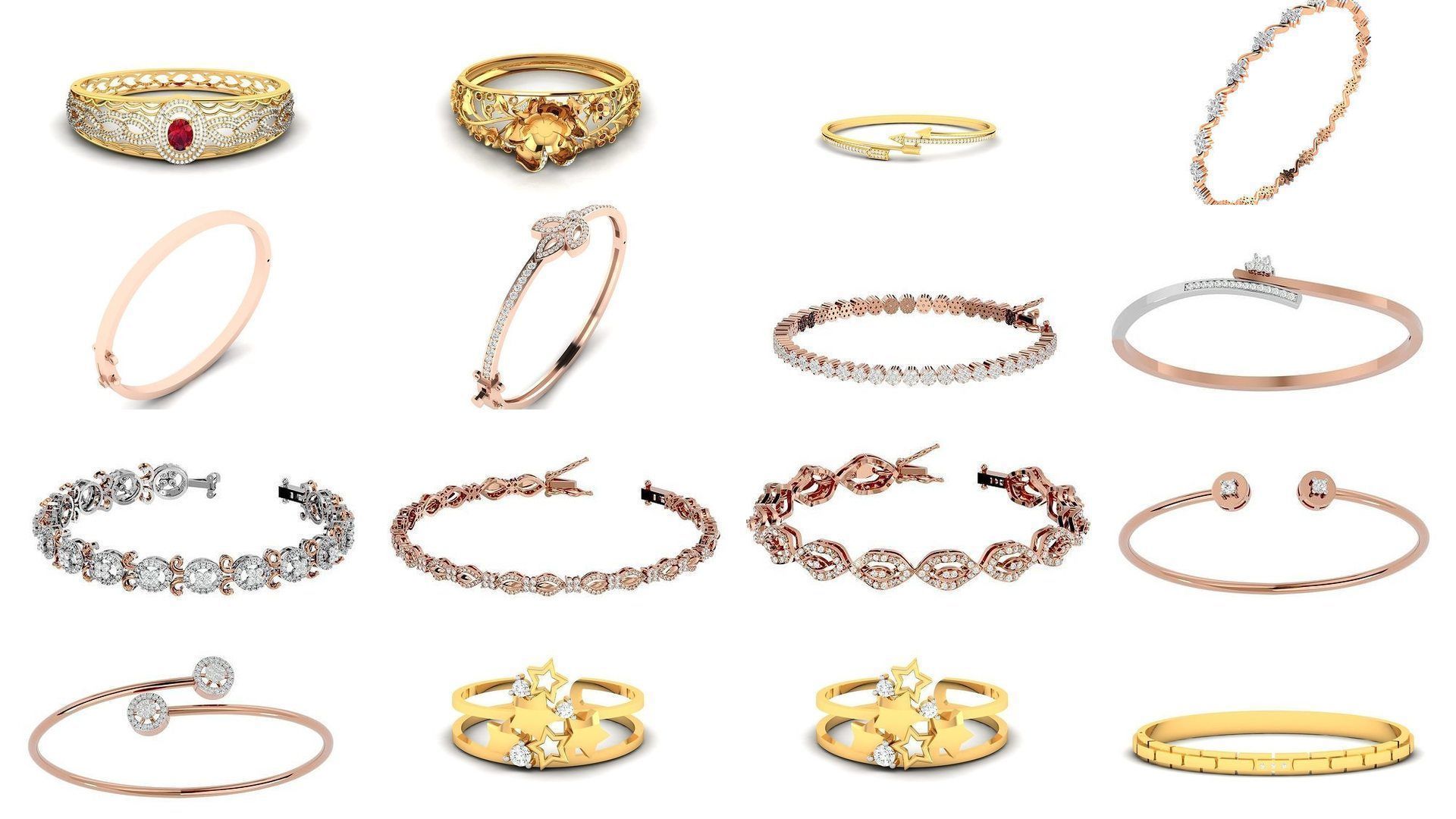 1200 Diamond Bracelet 3d models renders details 3D Model Collection_13