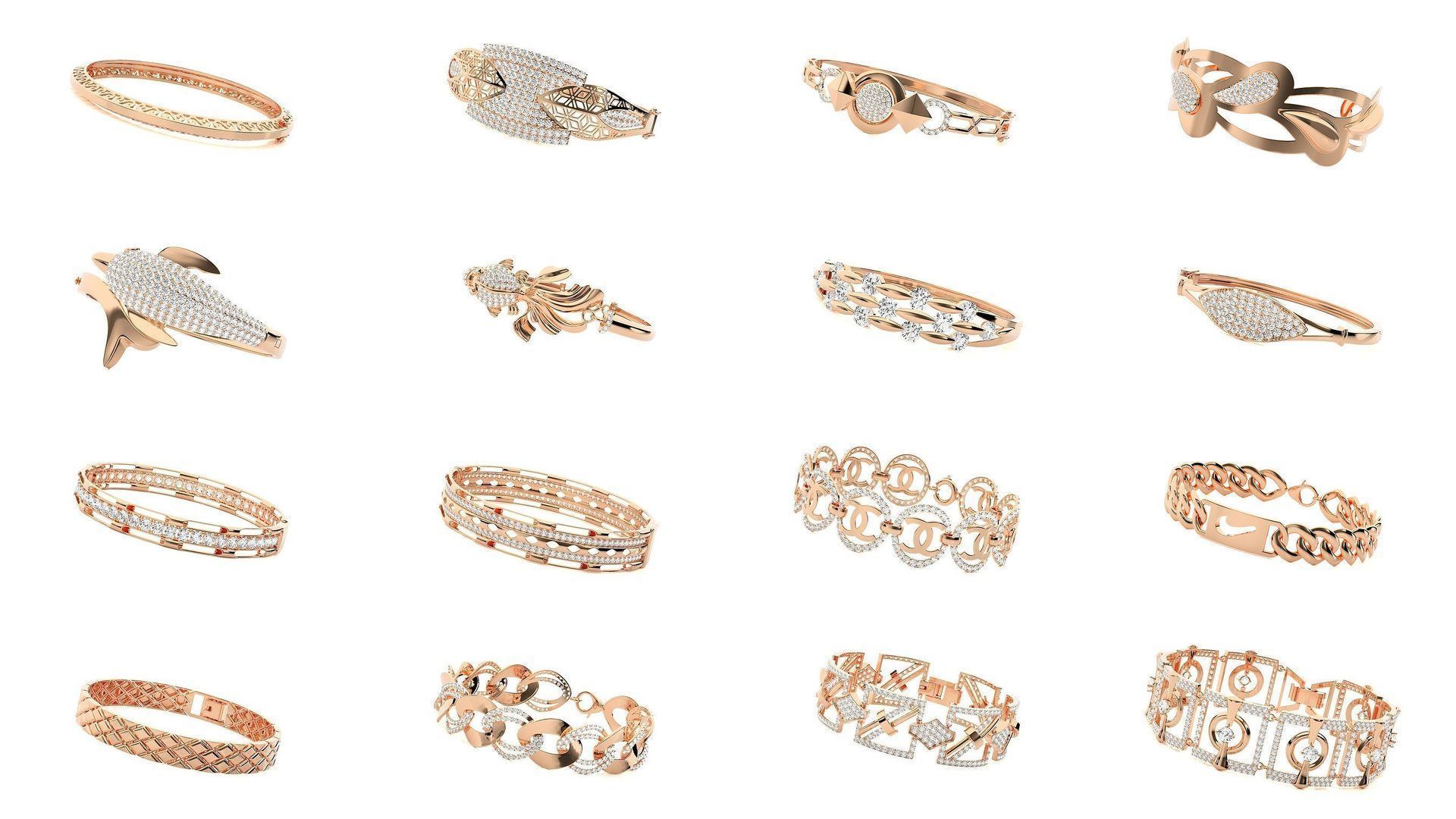 1200 Diamond Bracelet 3d models renders details 3D Model Collection_40