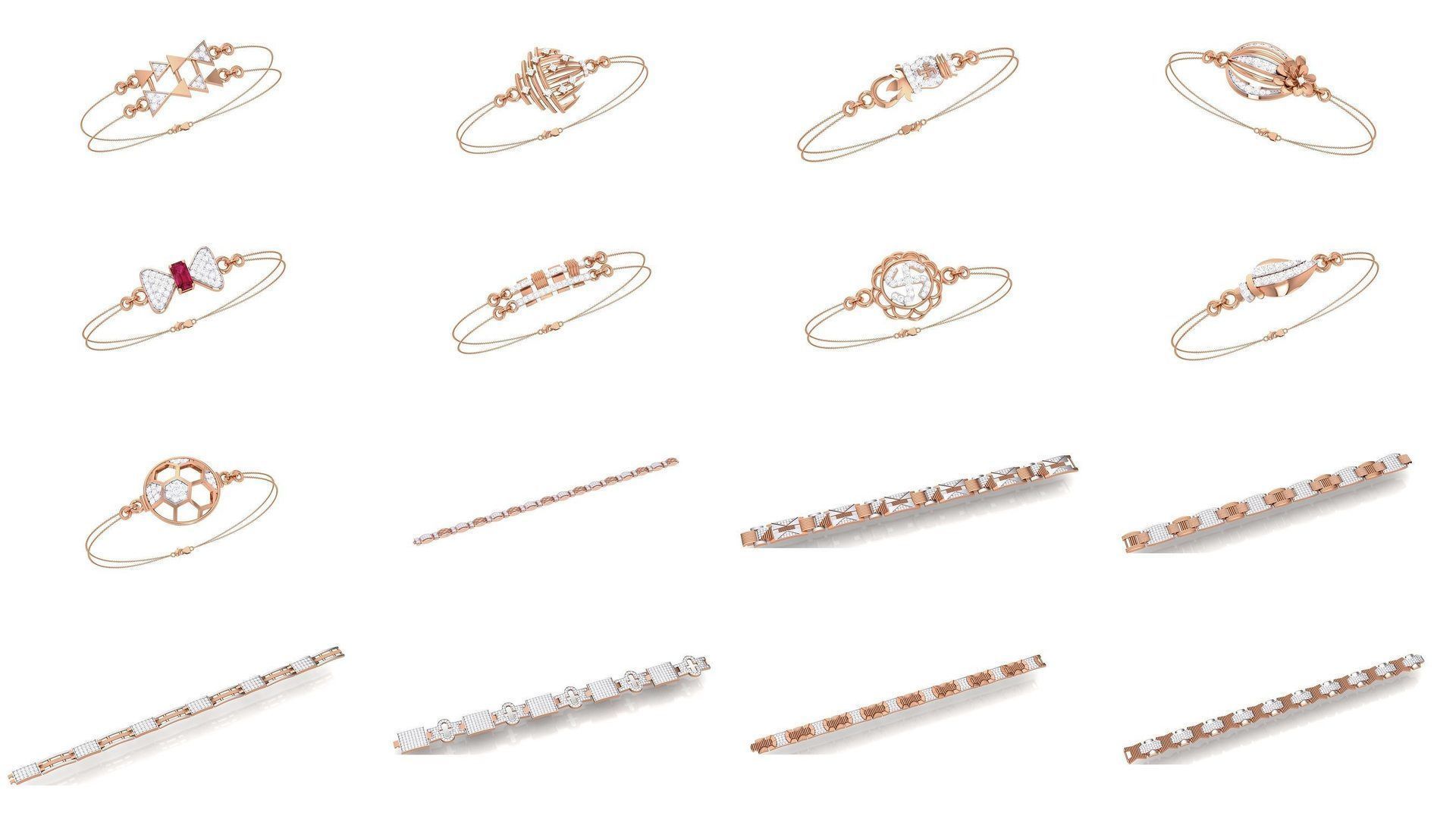 1200 Diamond Bracelet 3d models renders details 3D Model Collection_20