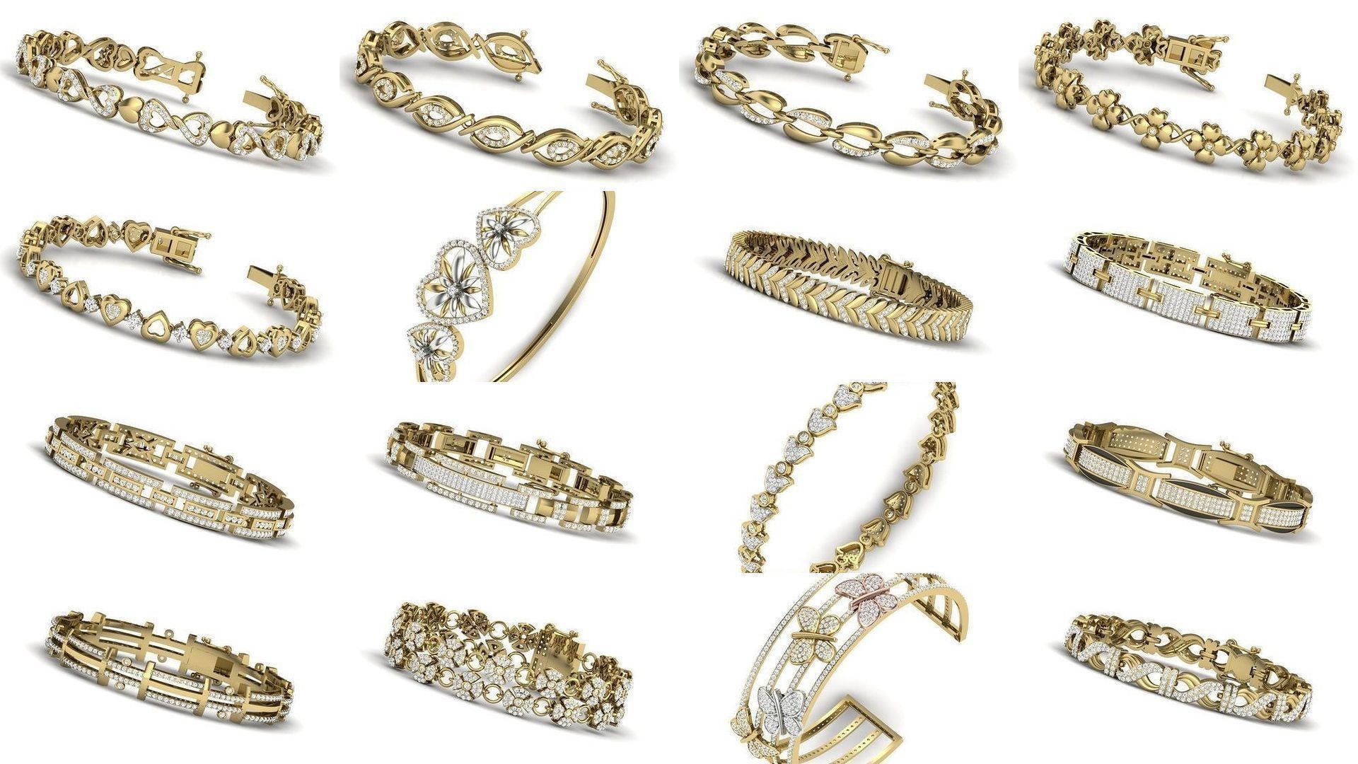 1200 Diamond Bracelet 3d models renders details 3D Model Collection_7