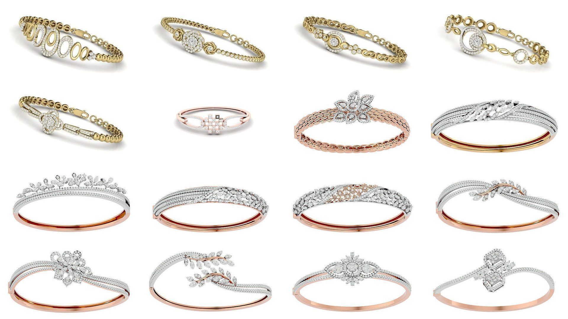 1200 Diamond Bracelet 3d models renders details 3D Model Collection_11