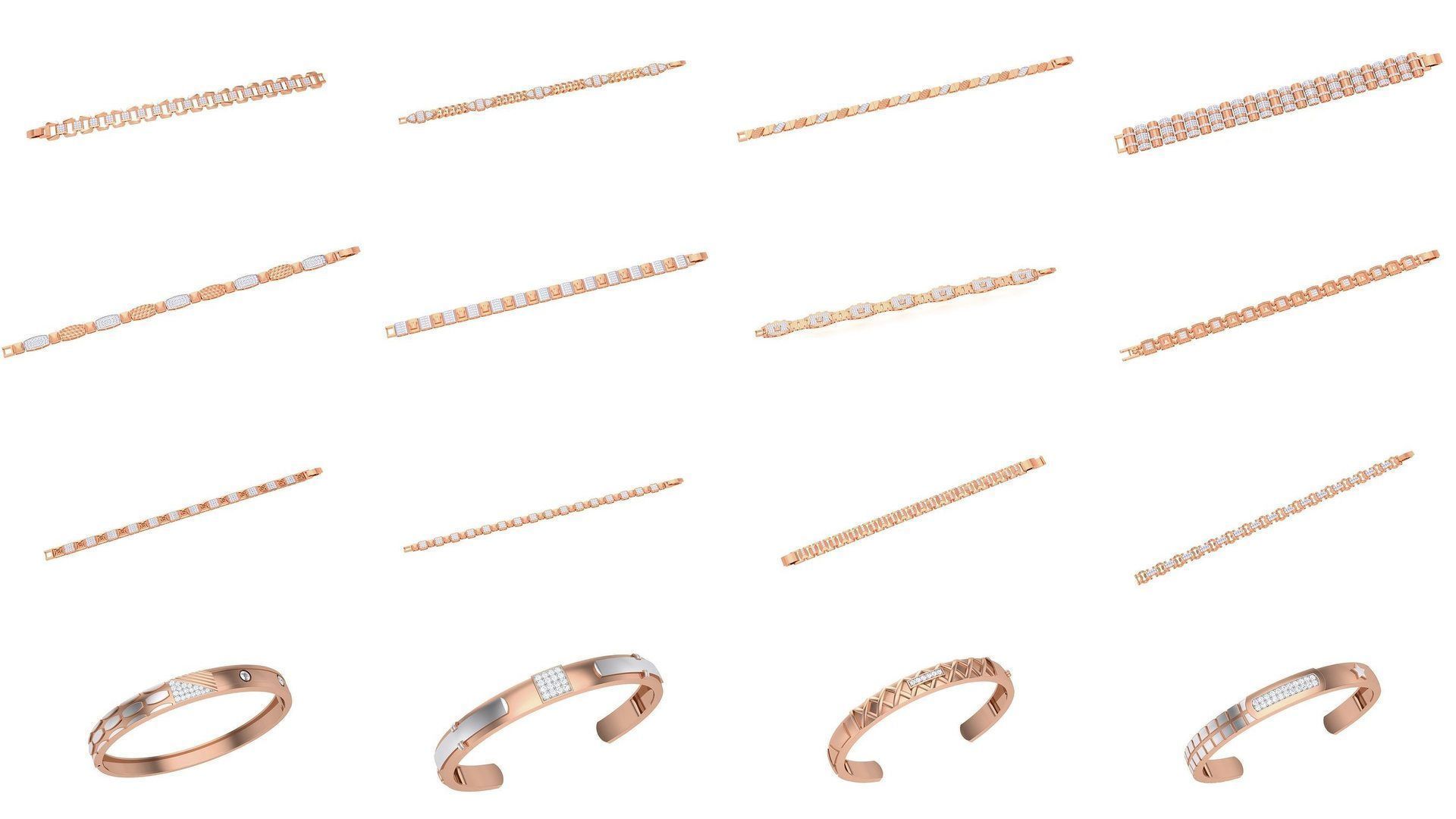 1200 Diamond Bracelet 3d models renders details 3D Model Collection_24