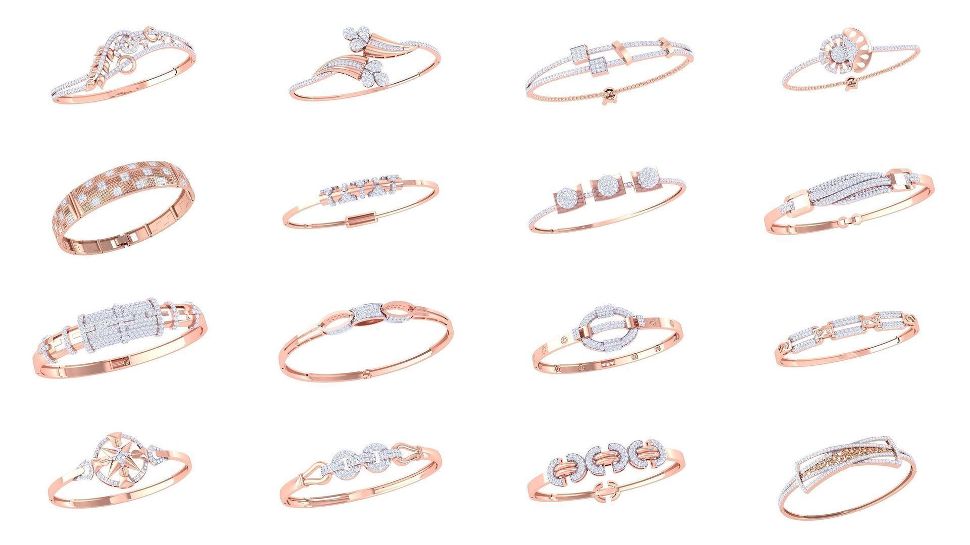 1200 Diamond Bracelet 3d models renders details 3D Model Collection_27