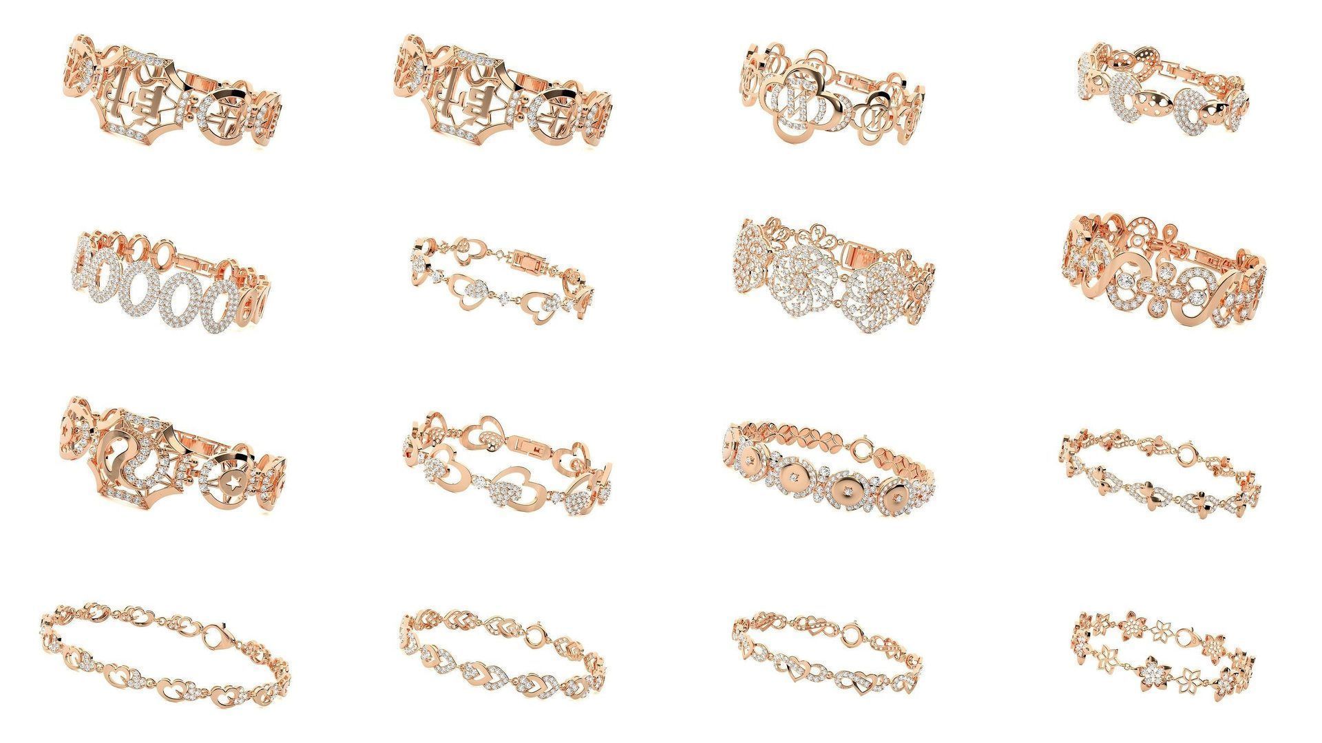 1200 Diamond Bracelet 3d models renders details 3D Model Collection_39