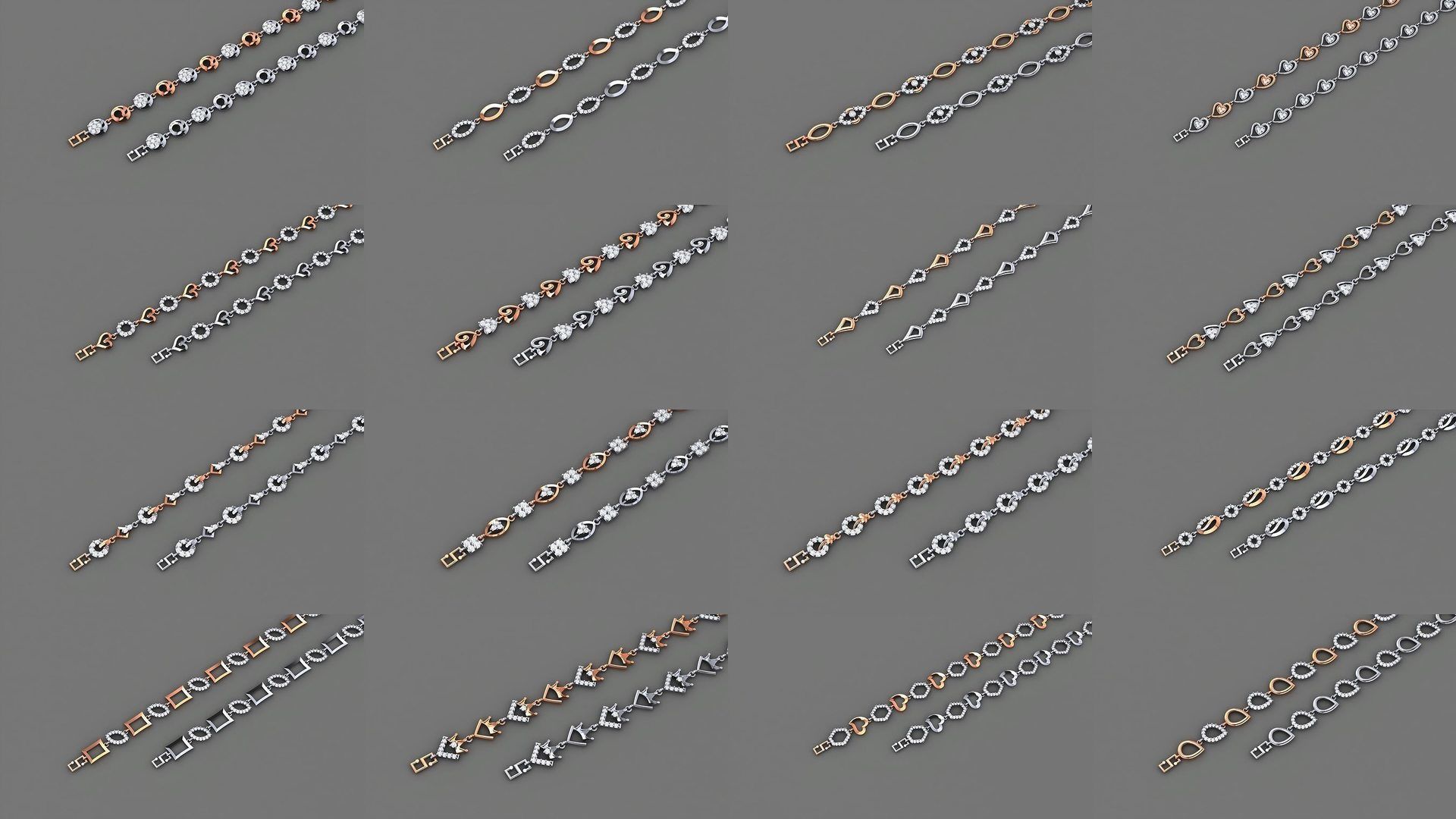 1200 Diamond Bracelet 3d models renders details 3D Model Collection_60
