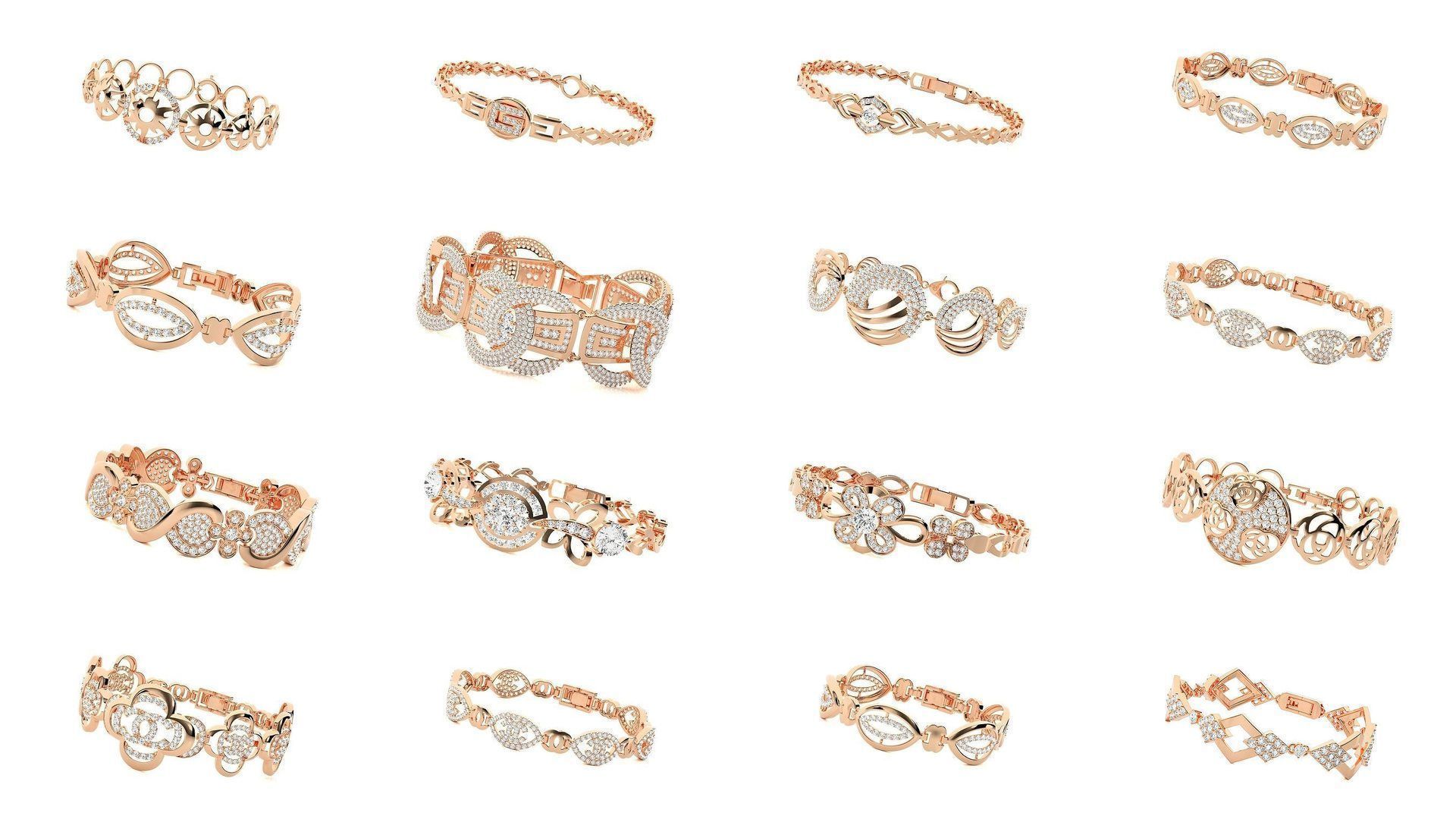 1200 Diamond Bracelet 3d models renders details 3D Model Collection_46