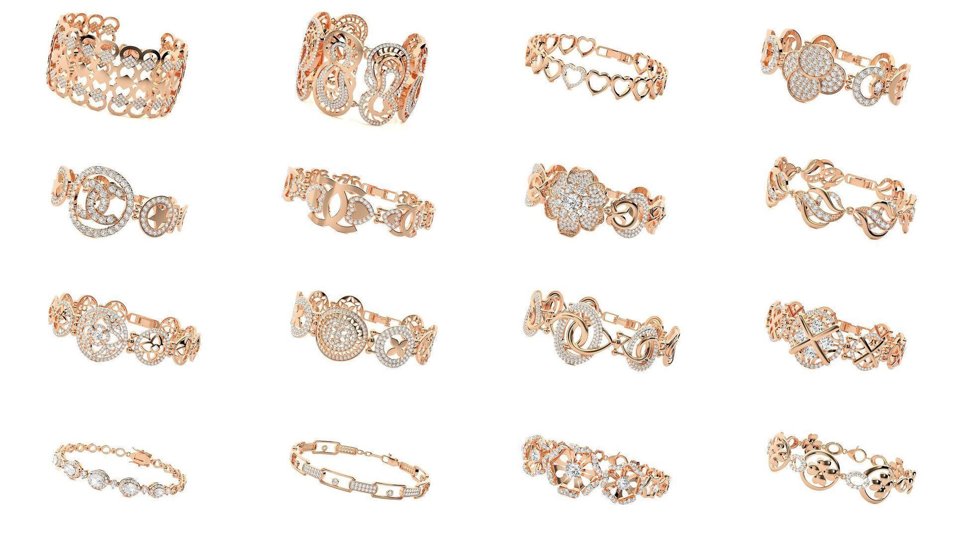 1200 Diamond Bracelet 3d models renders details 3D Model Collection_35