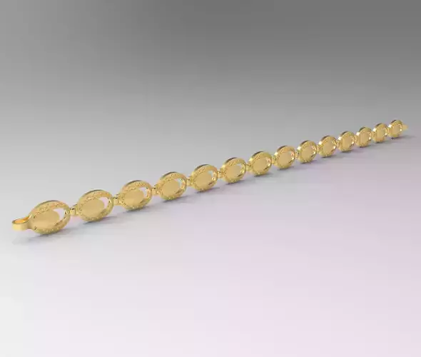 oval 8 mm desenli bileklik 3D print model