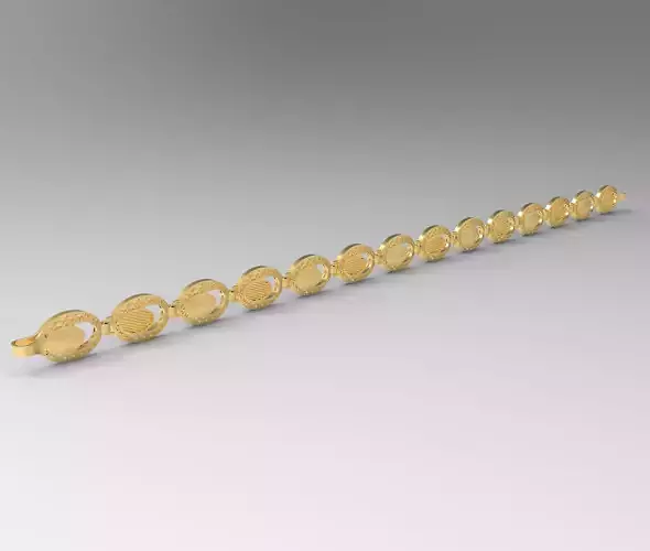 oval 8 mm desenli bileklik 3D print model