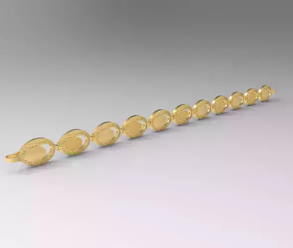 oval 10 mm desenli bileklik