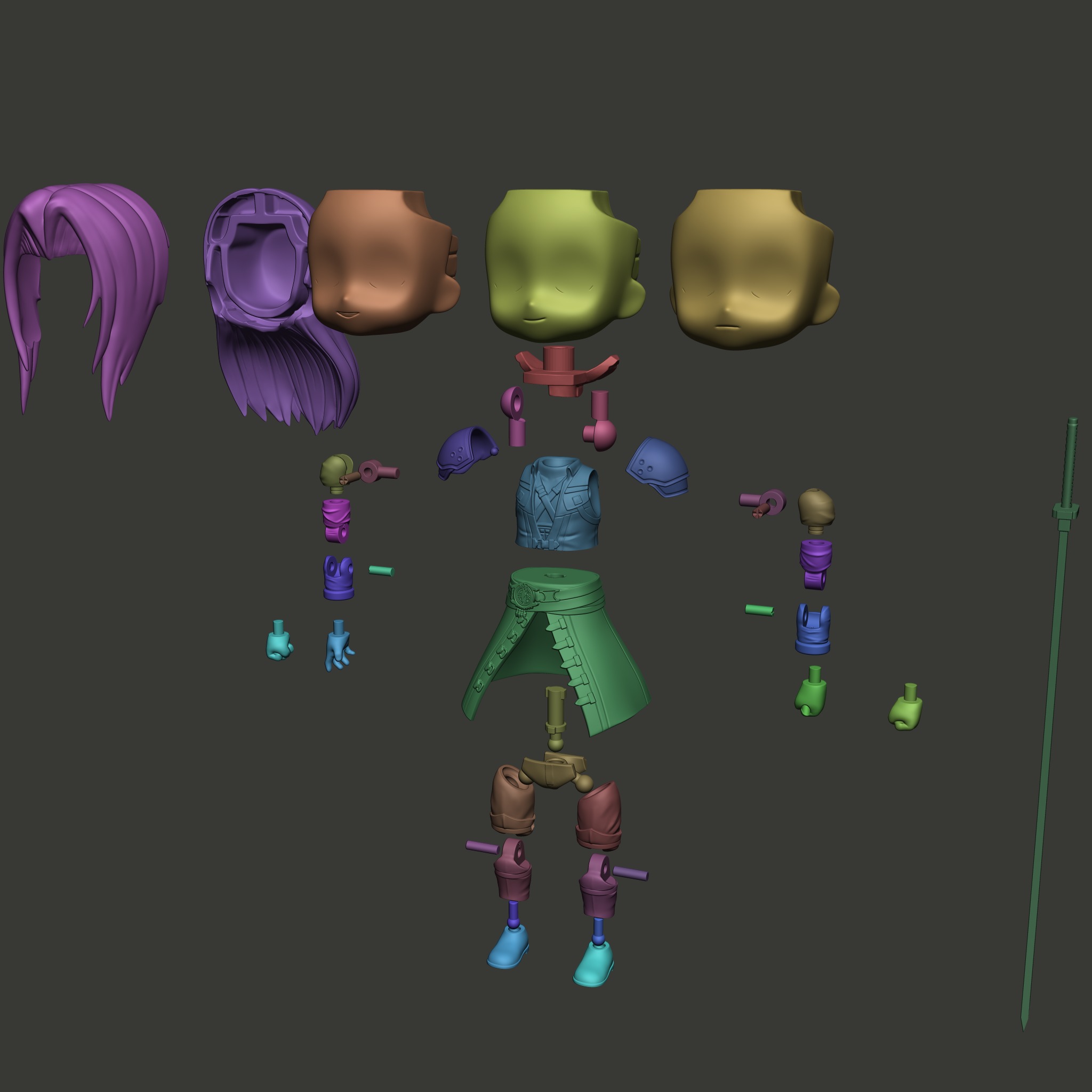 SEPHIROTH - NENDO CHIBI FINAL FANTASY VII 3D print model_3