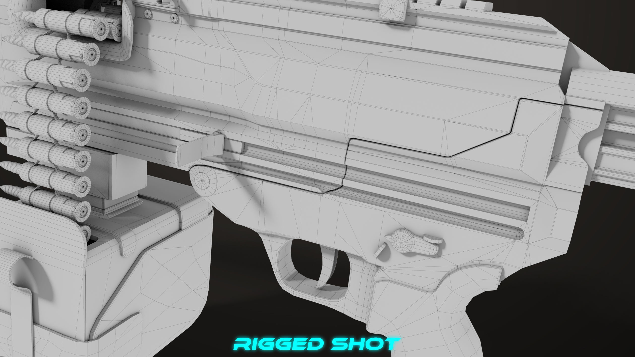 Machine Gun 14 Brown All PBR Unity UE Textures Low-poly 3D model_76