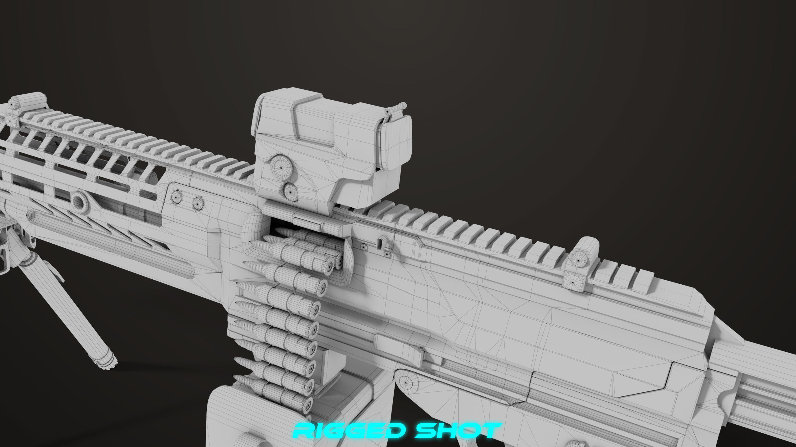 Machine Gun 14 Brown All PBR Unity UE Textures Low-poly 3D model_80