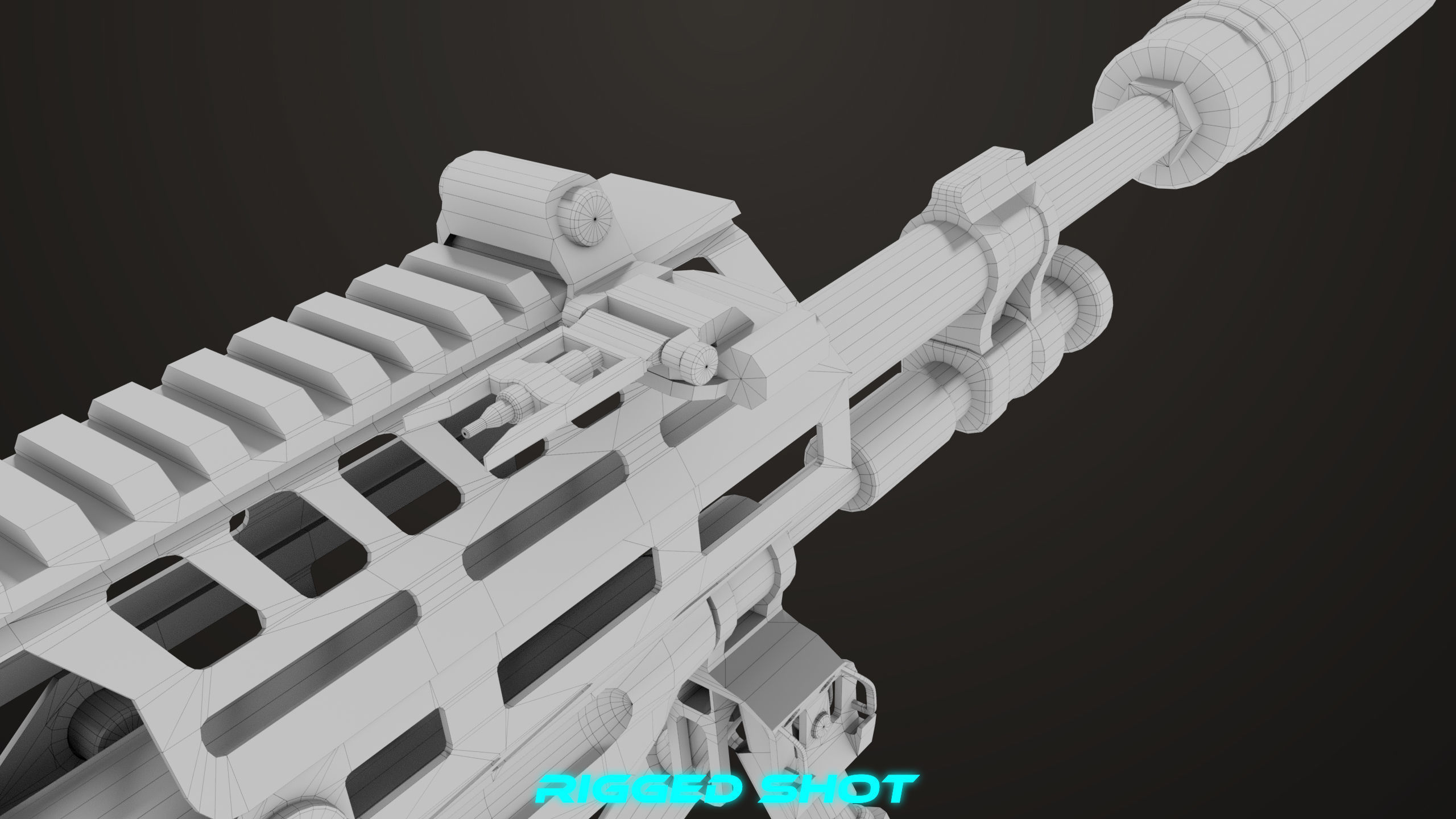 Machine Gun 14 Brown All PBR Unity UE Textures Low-poly 3D model_69