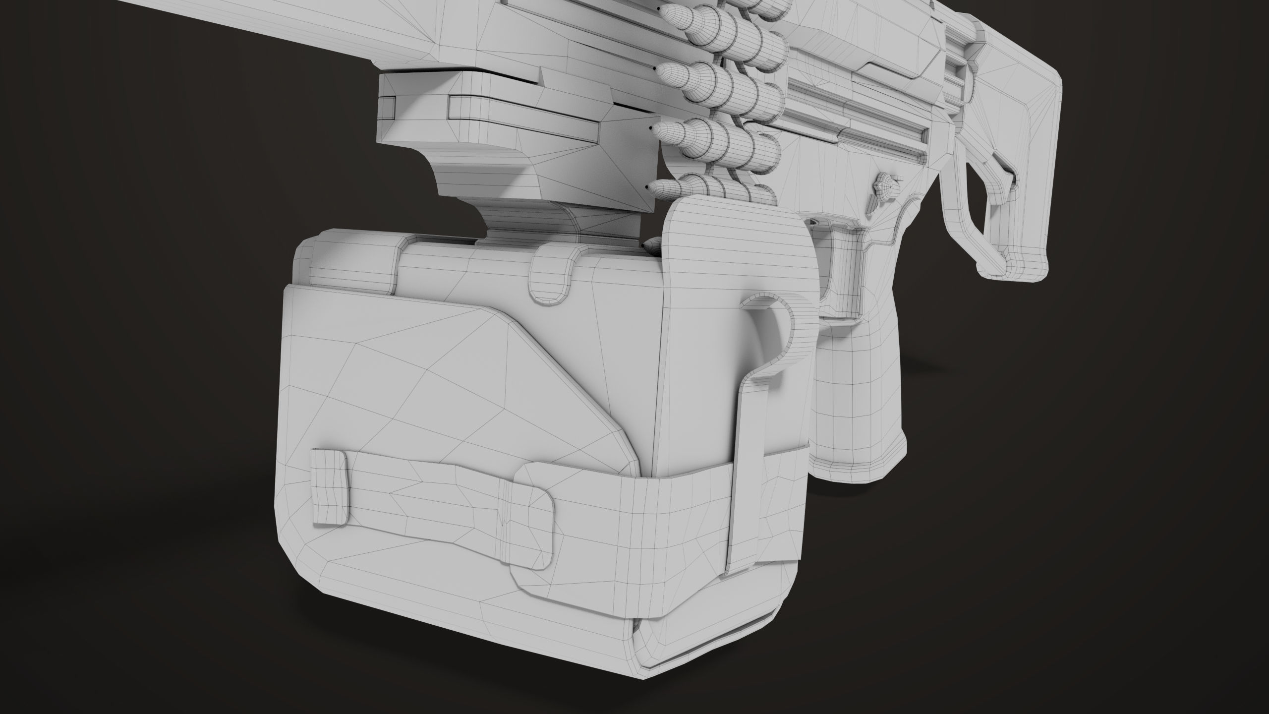 Machine Gun 14 Brown All PBR Unity UE Textures Low-poly 3D model_88