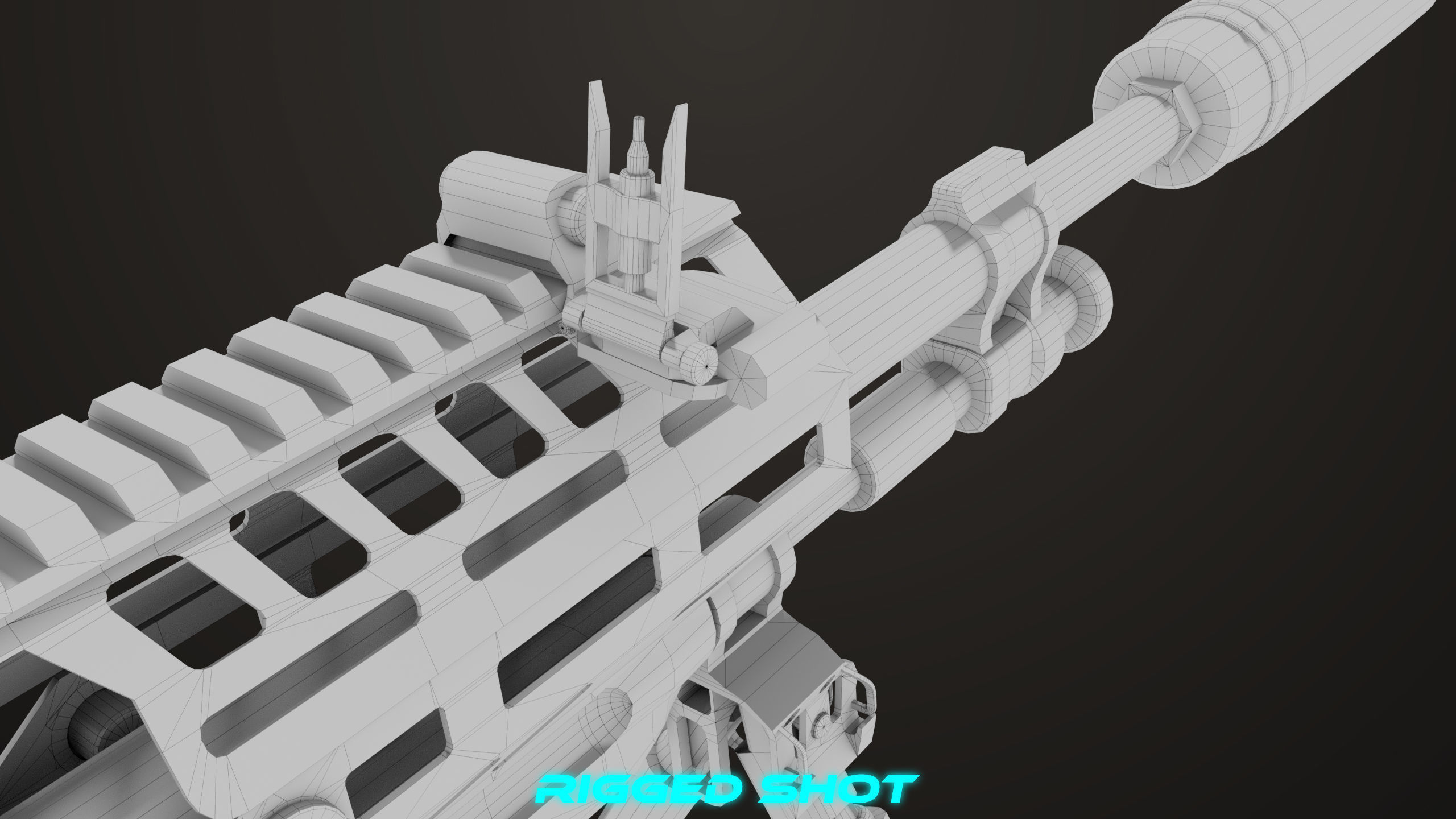 Machine Gun 14 Brown All PBR Unity UE Textures Low-poly 3D model_70