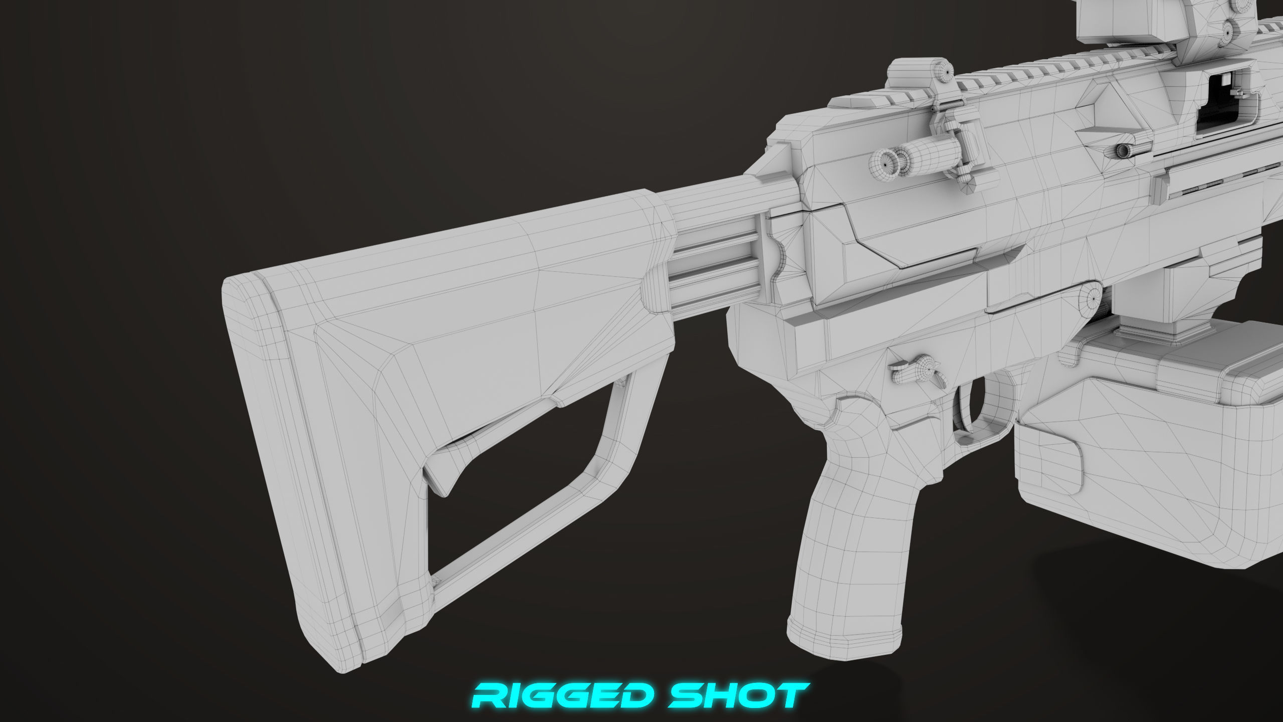 Machine Gun 14 Brown All PBR Unity UE Textures Low-poly 3D model_61
