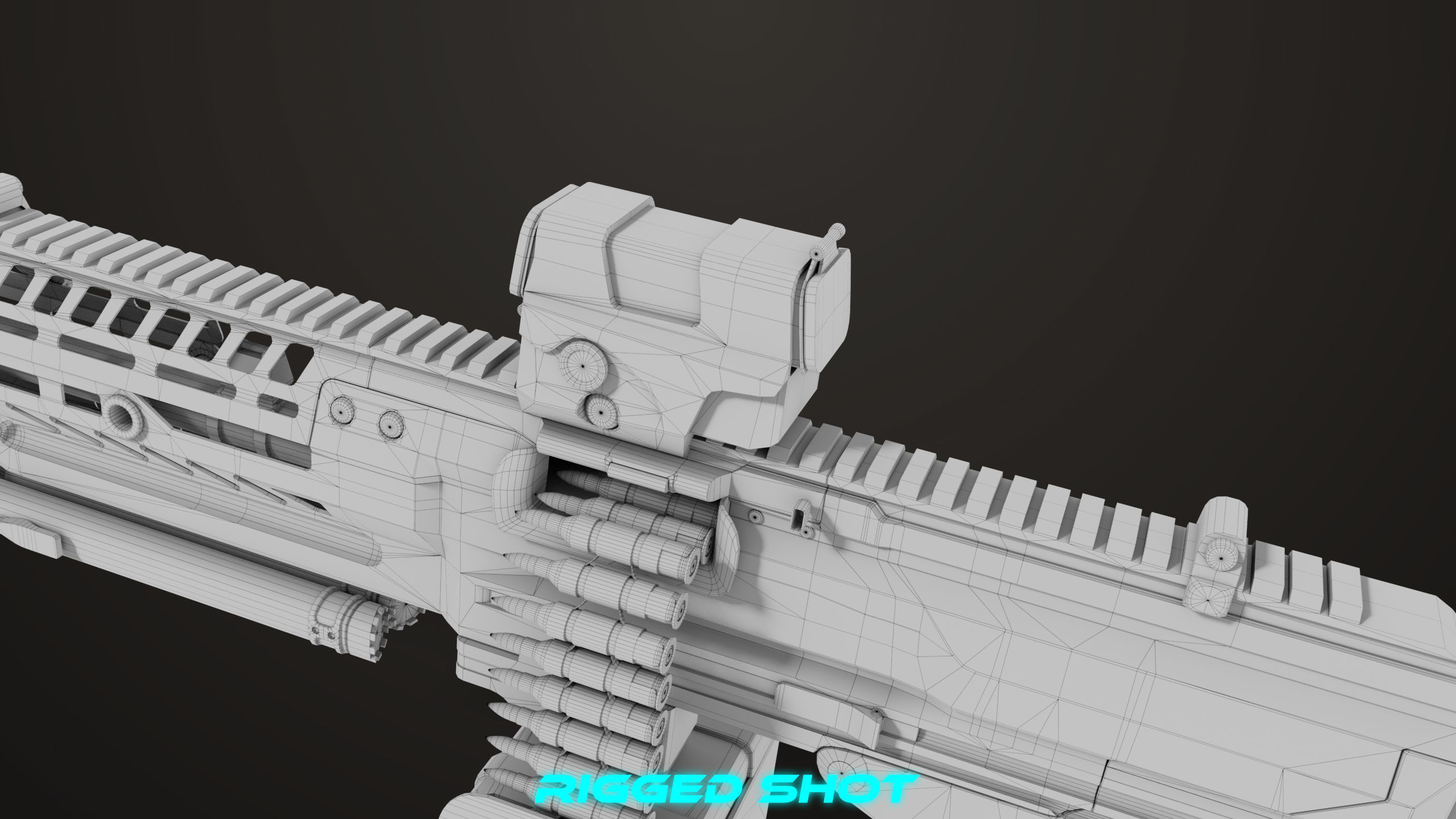 Machine Gun 14 Brown All PBR Unity UE Textures Low-poly 3D model_56
