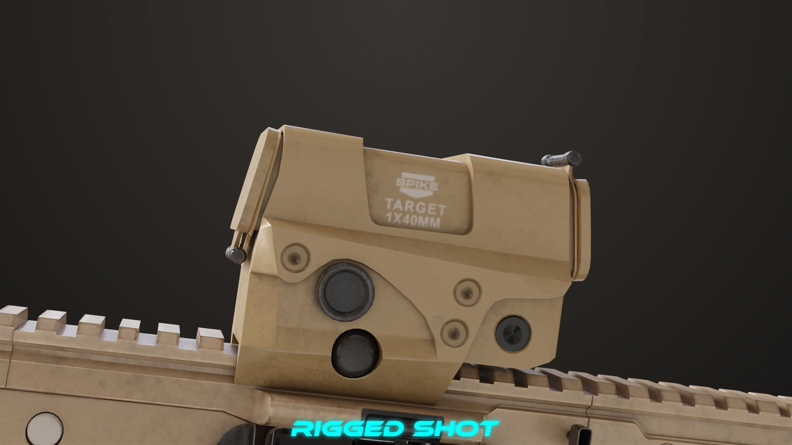 Machine Gun 14 Brown All PBR Unity UE Textures Low-poly 3D model_20
