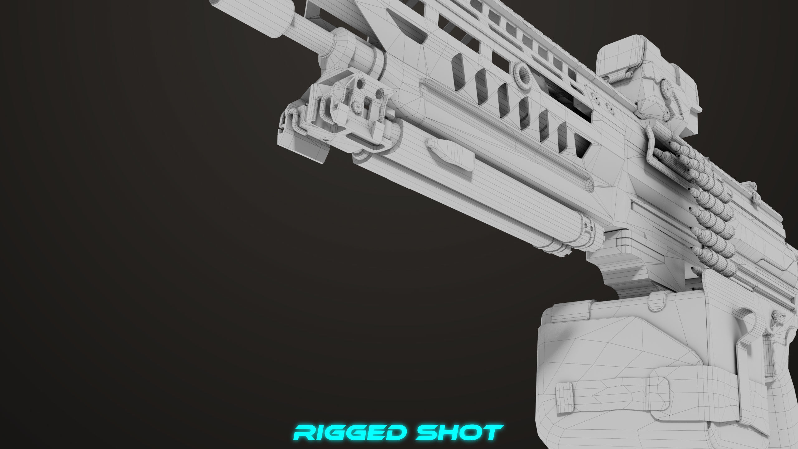 Machine Gun 14 Brown All PBR Unity UE Textures Low-poly 3D model_55