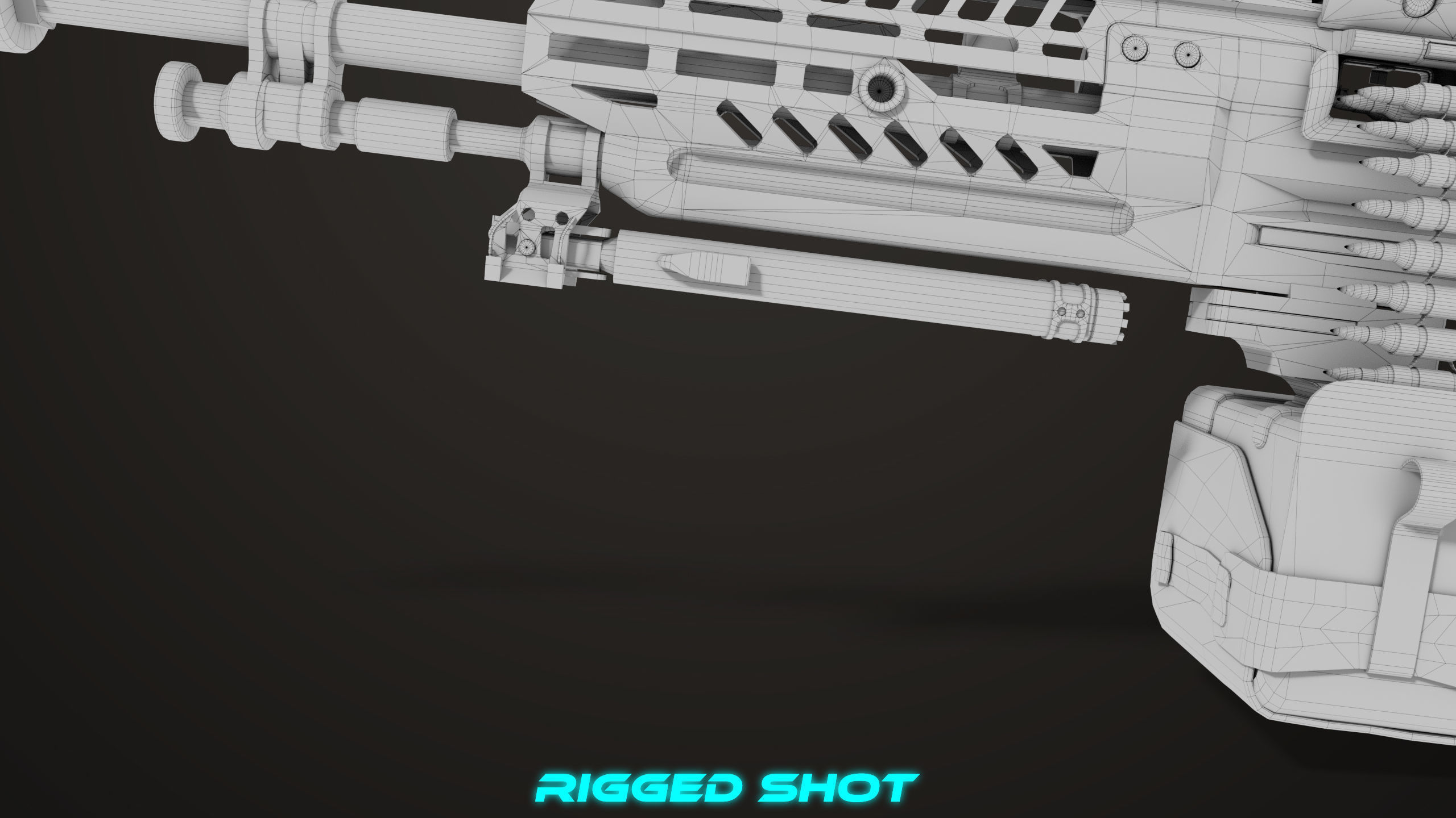 Machine Gun 14 Brown All PBR Unity UE Textures Low-poly 3D model_54