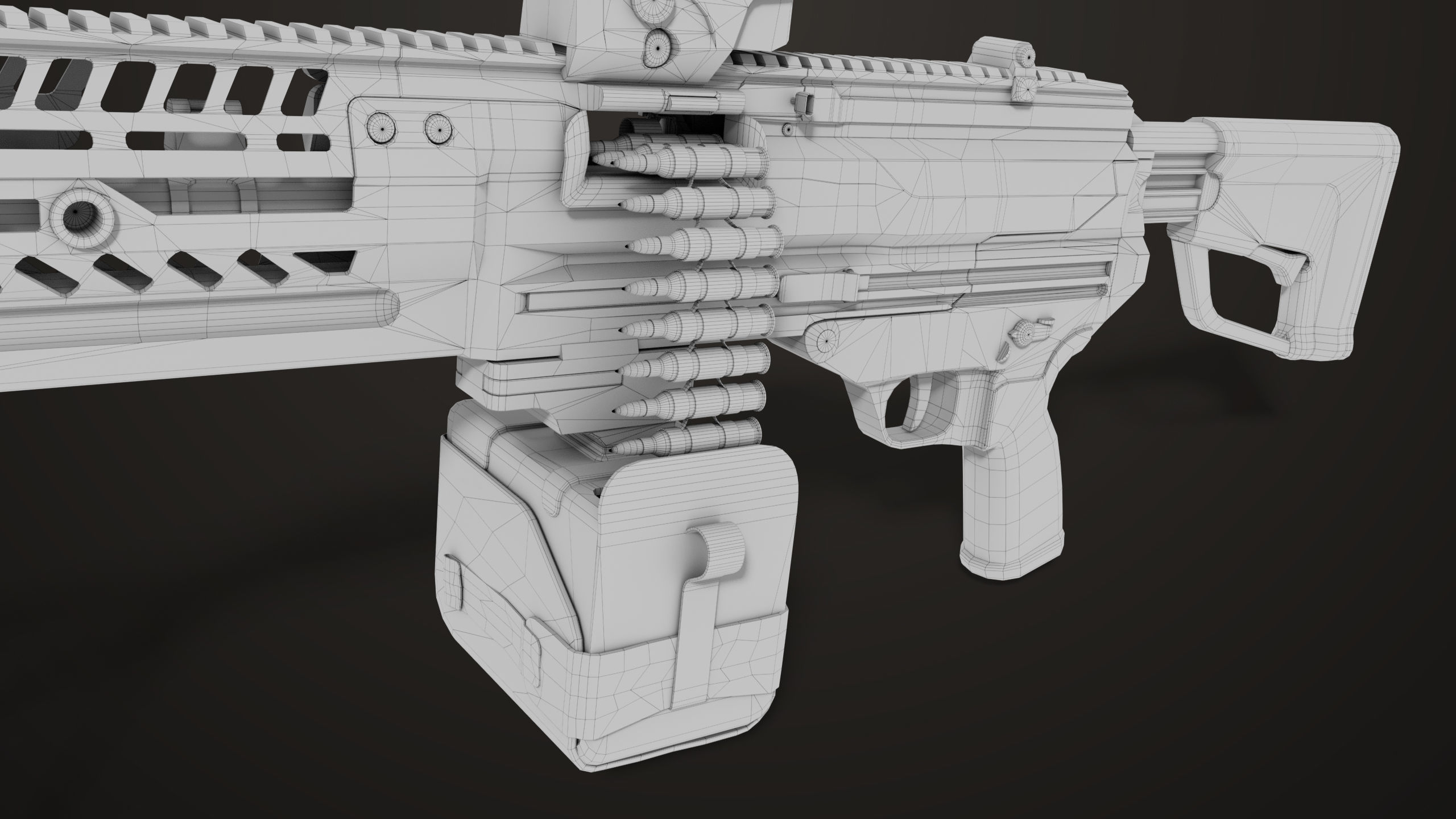 Machine Gun 14 Brown All PBR Unity UE Textures Low-poly 3D model_87