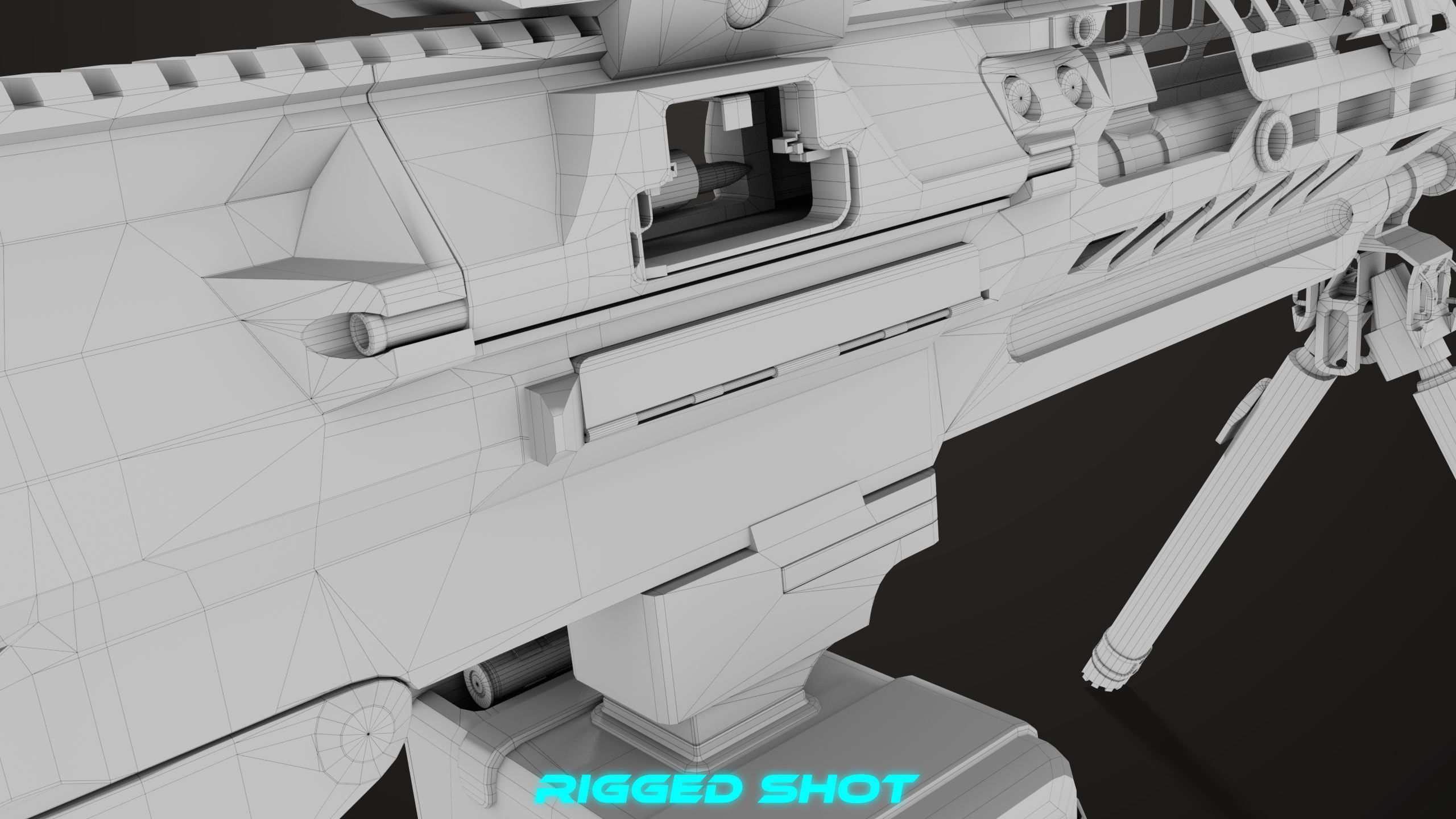 Machine Gun 14 Brown All PBR Unity UE Textures Low-poly 3D model_73