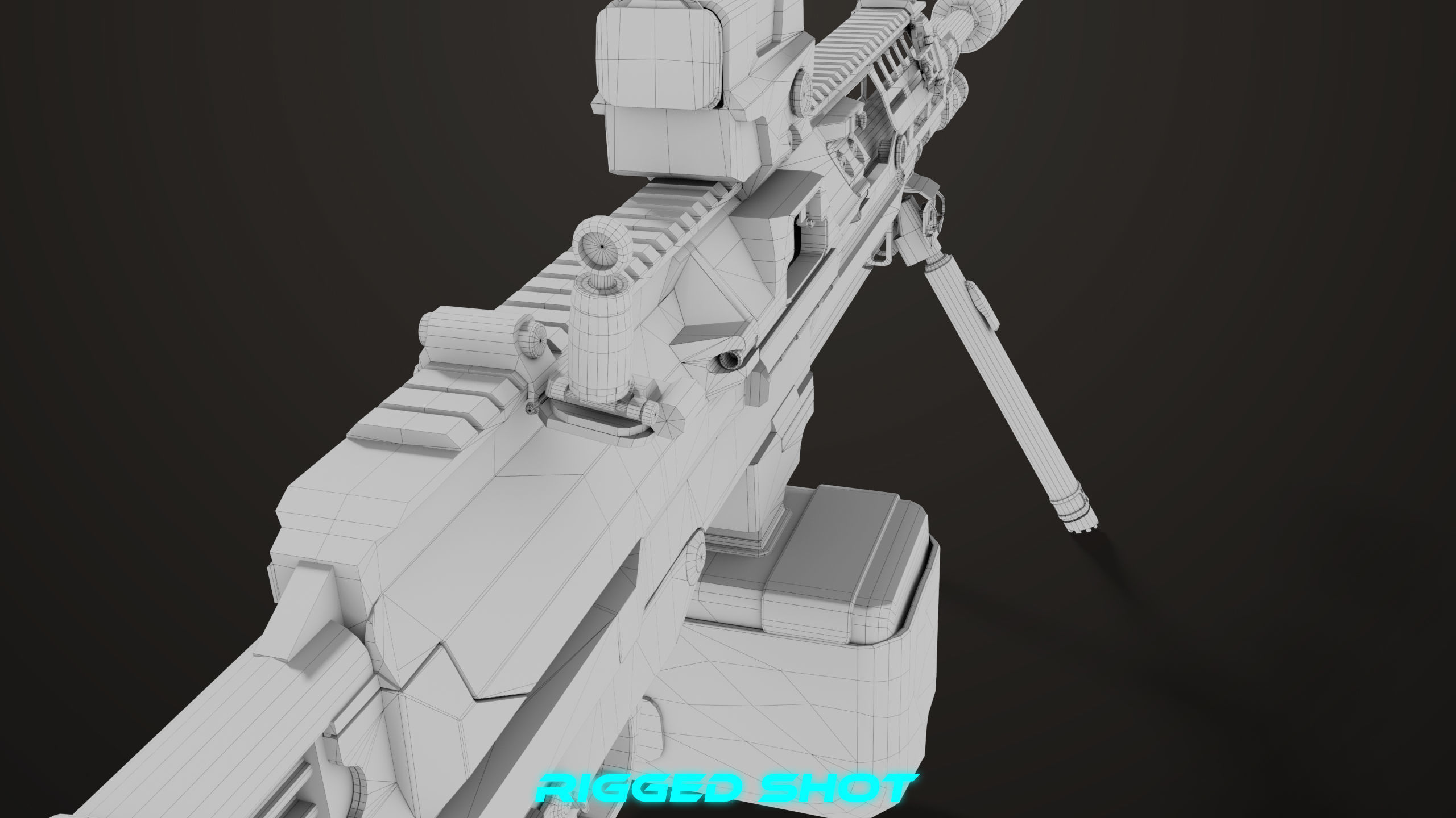 Machine Gun 14 Brown All PBR Unity UE Textures Low-poly 3D model_67