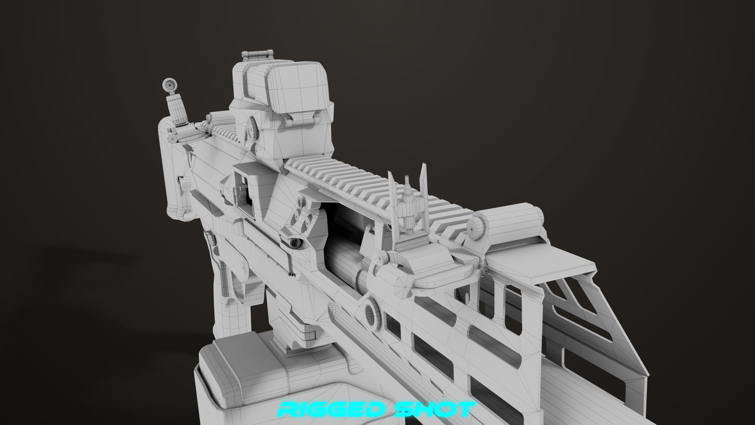 Machine Gun 14 Brown All PBR Unity UE Textures Low-poly 3D model_71
