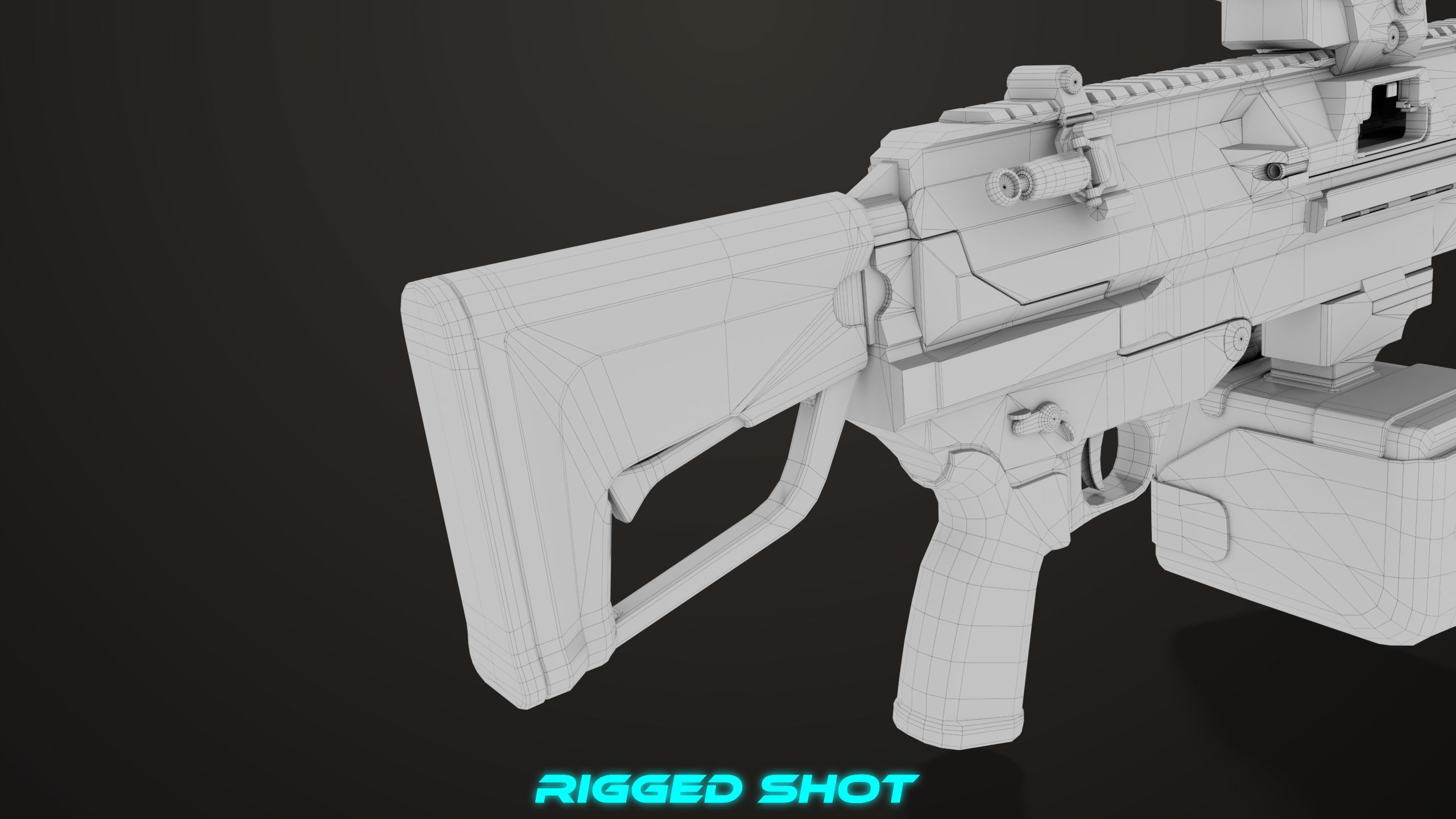Machine Gun 14 Brown All PBR Unity UE Textures Low-poly 3D model_62