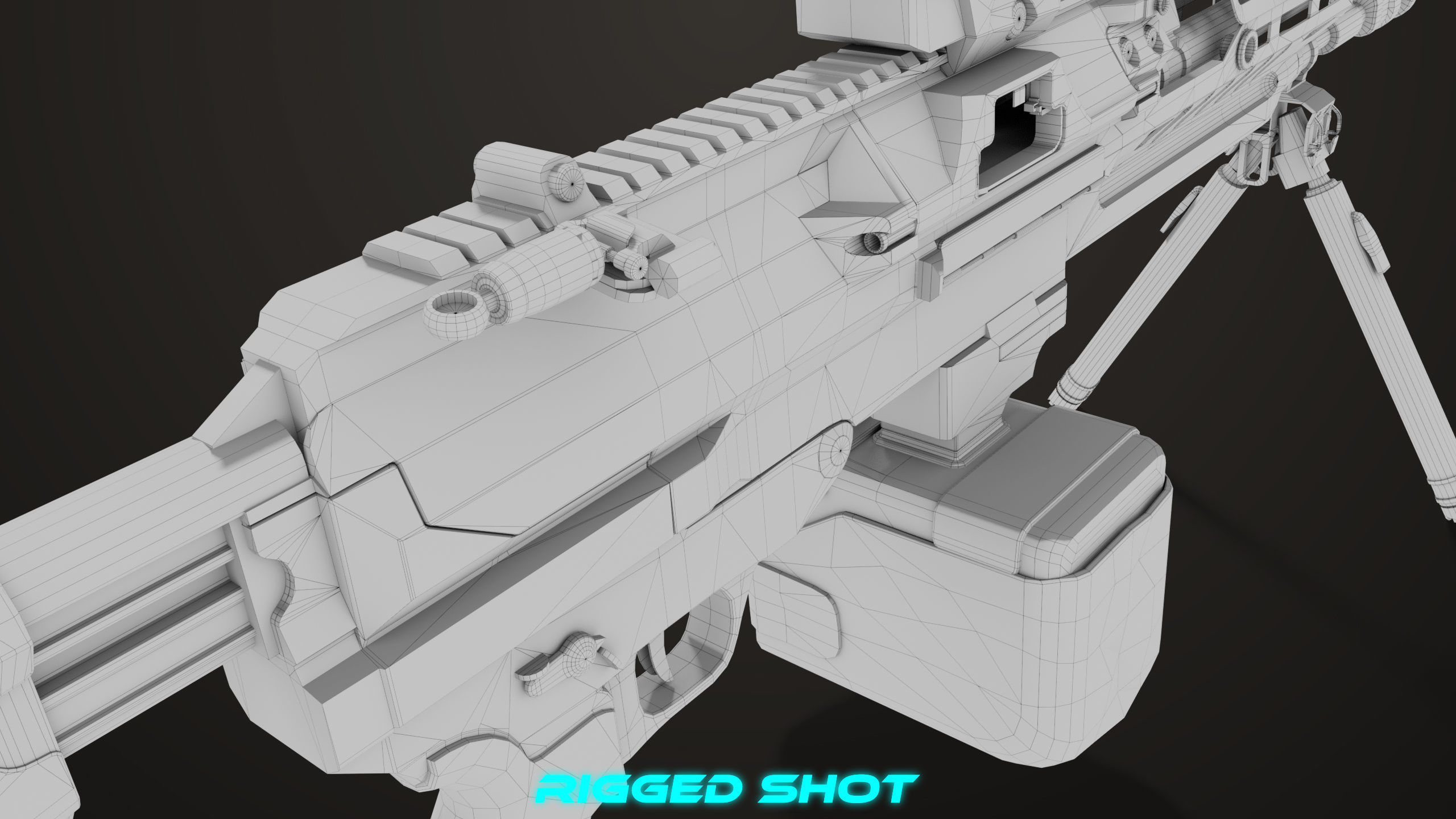 Machine Gun 14 Brown All PBR Unity UE Textures Low-poly 3D model_65