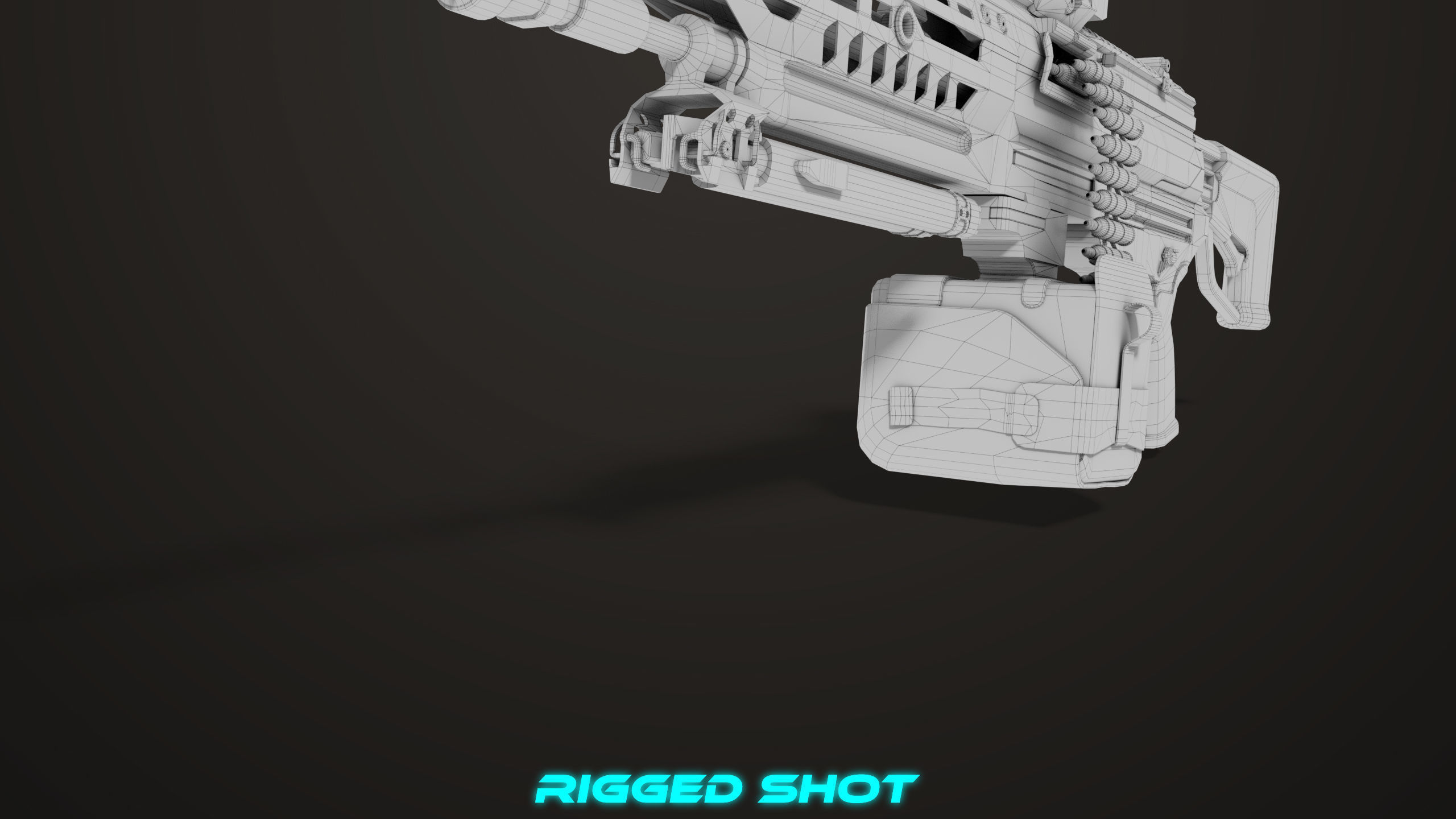 Machine Gun 14 Brown All PBR Unity UE Textures Low-poly 3D model_53