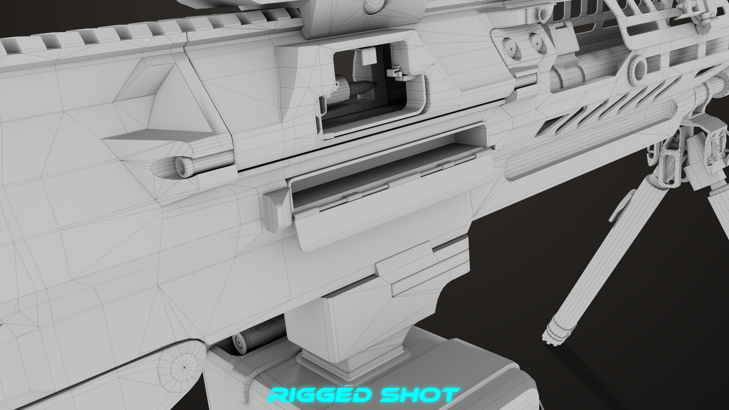 Machine Gun 14 Brown All PBR Unity UE Textures Low-poly 3D model_74