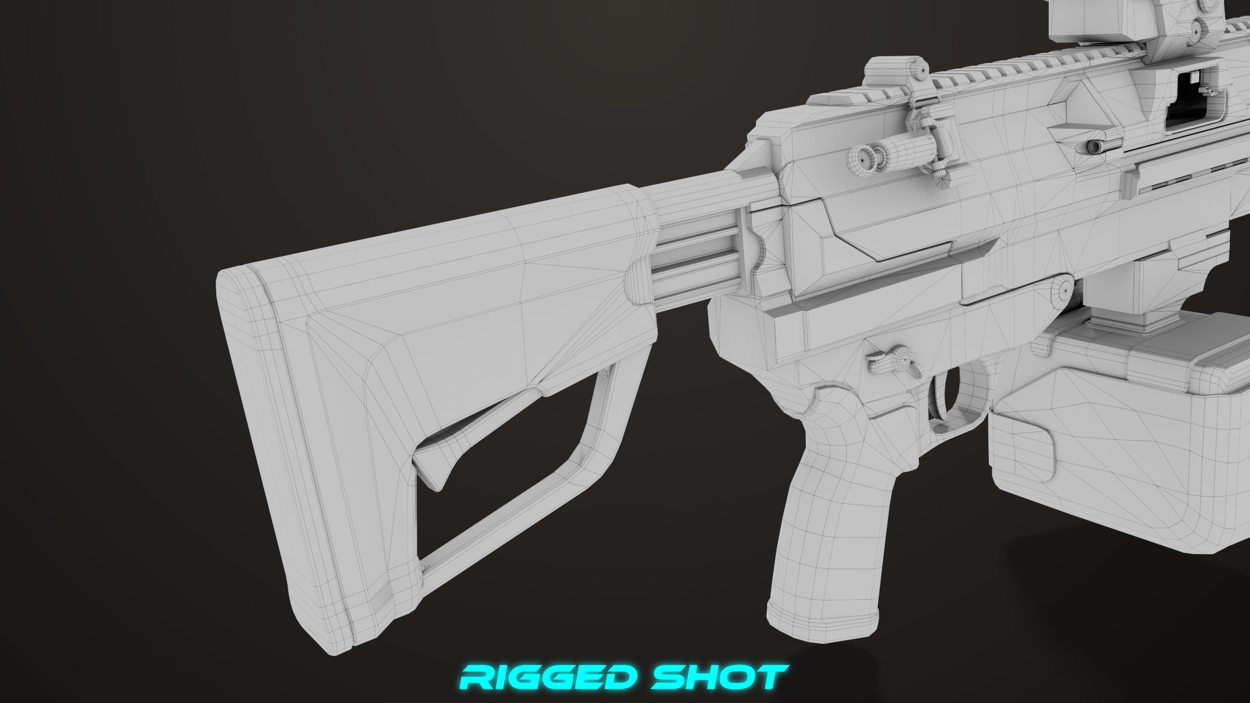 Machine Gun 14 Brown All PBR Unity UE Textures Low-poly 3D model_60