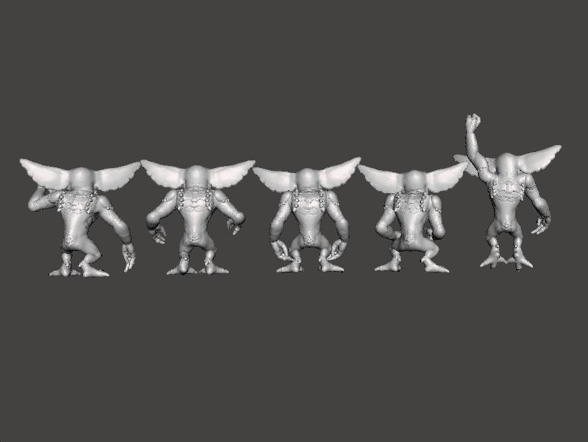 GREMLINS MINIATURE MODELS SET OF 5 FIGURES FANTASY HORROR RPG 3D print model_6