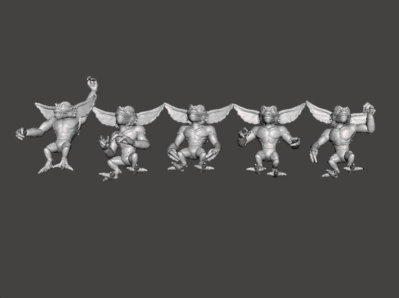 GREMLINS MINIATURE MODELS SET OF 5 FIGURES FANTASY HORROR RPG 3D print model_8