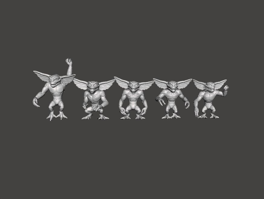 GREMLINS MINIATURE MODELS SET OF 5 FIGURES FANTASY HORROR RPG 3D print model_10