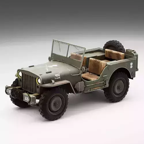 Jeep Willys 3D Model WW2 Military Vehicle High Quality