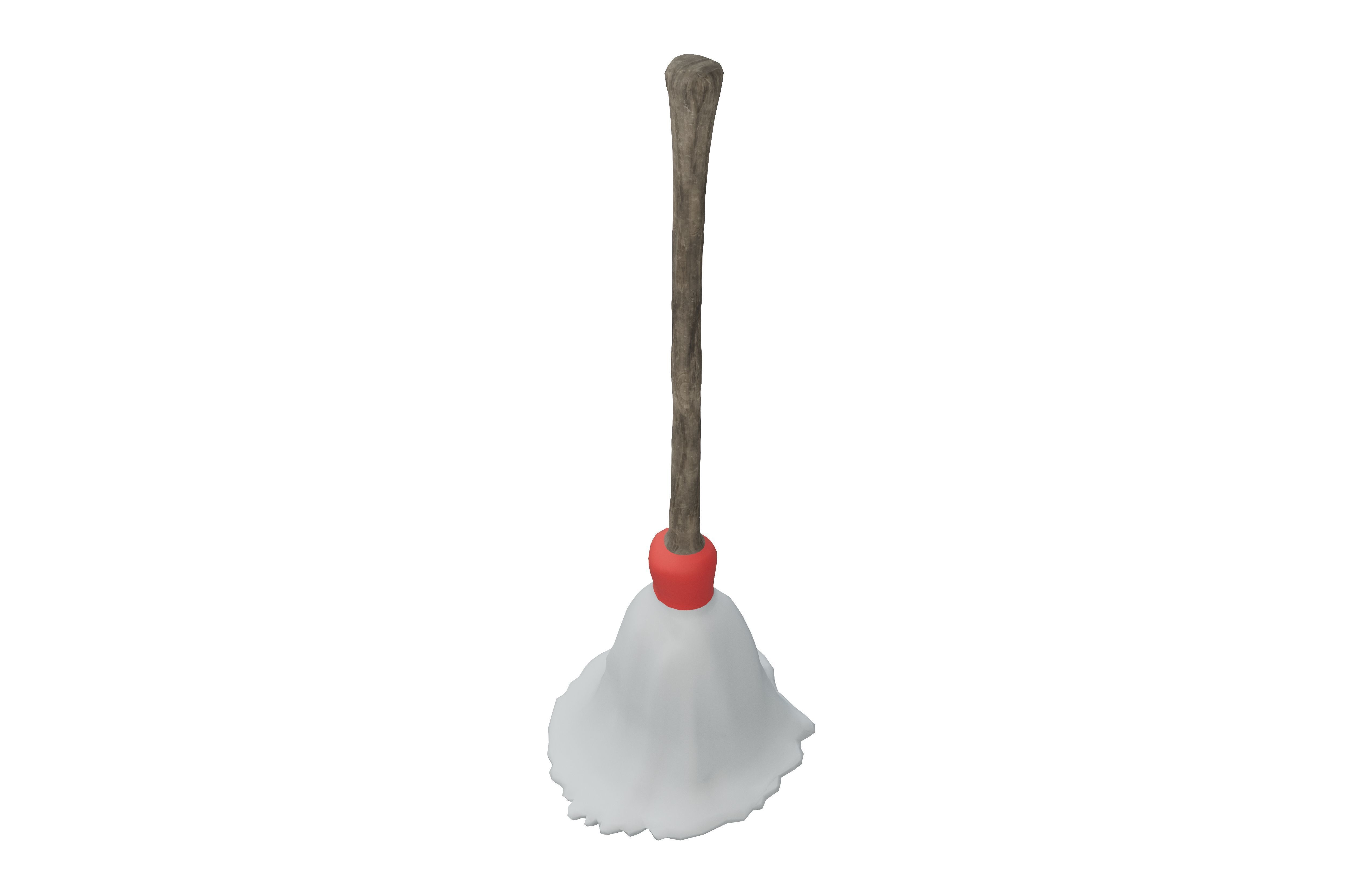 Cartoon Broom Stick V1 001 Low-poly 3D model_3