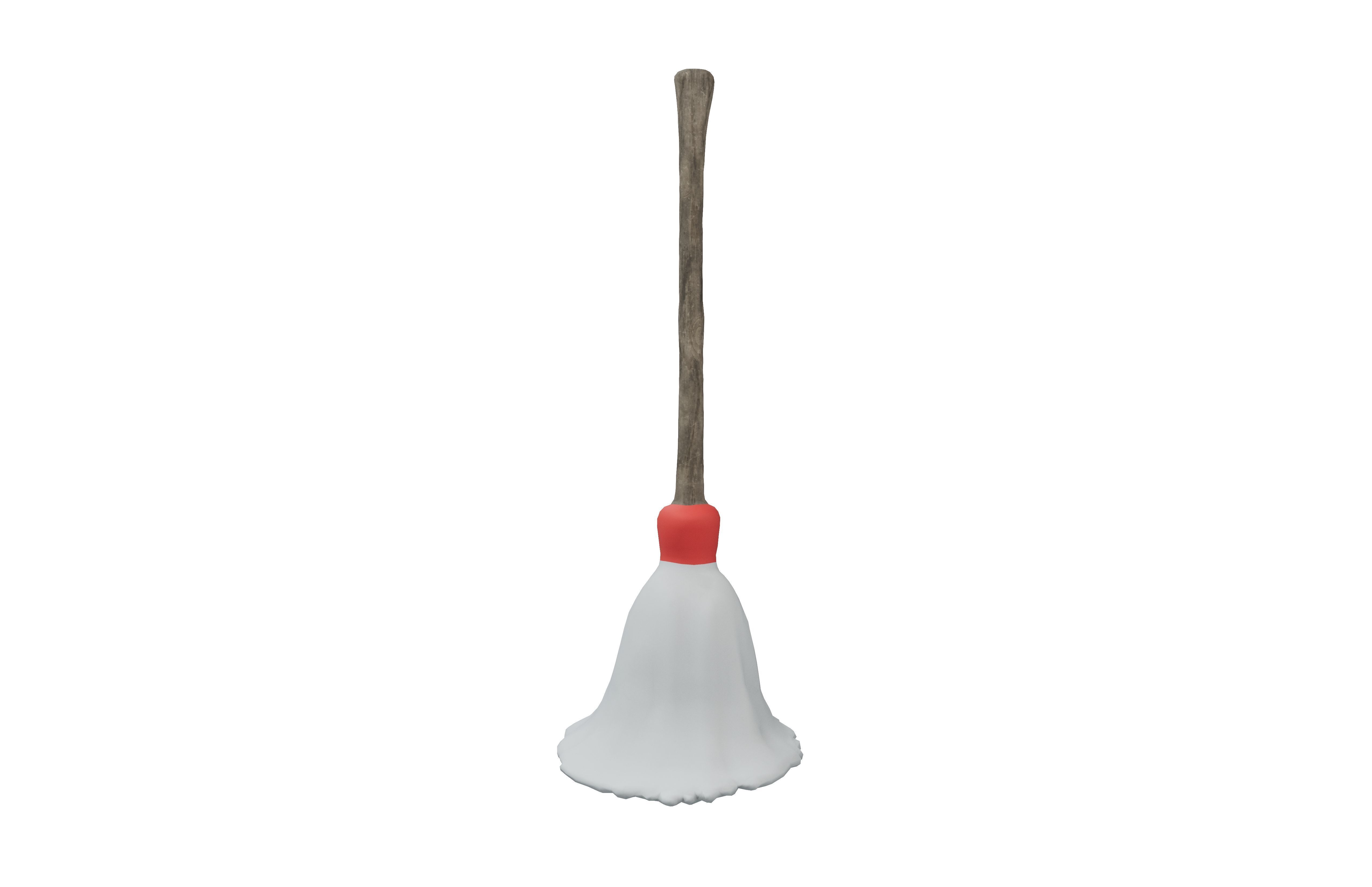 Cartoon Broom Stick V1 001 Low-poly 3D model_2