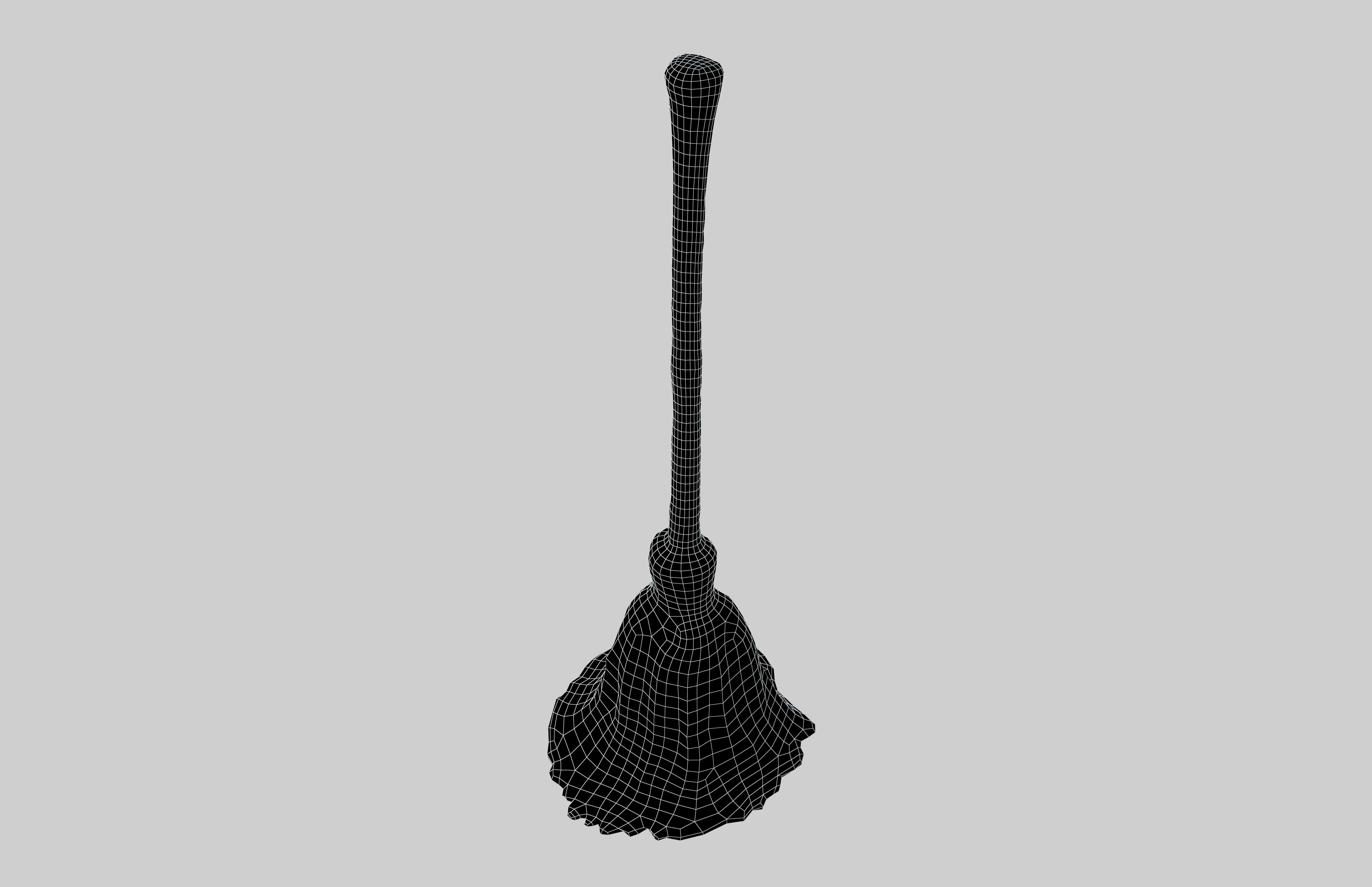 Cartoon Broom Stick V1 001 Low-poly 3D model_6