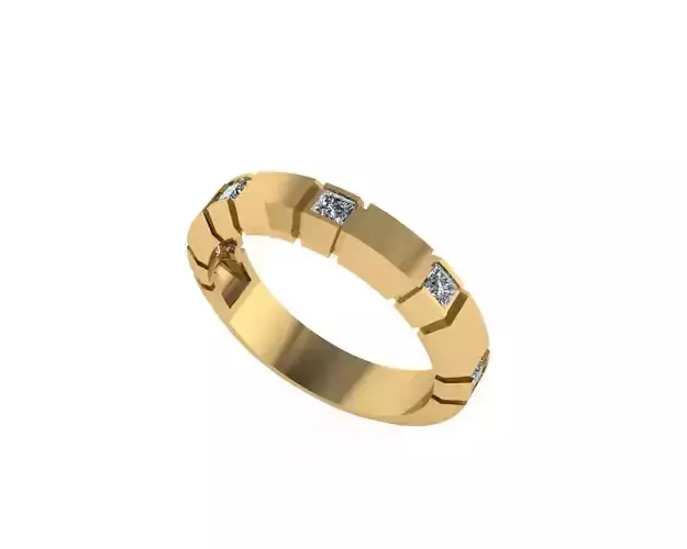 Men diamond engagement ring 3d render