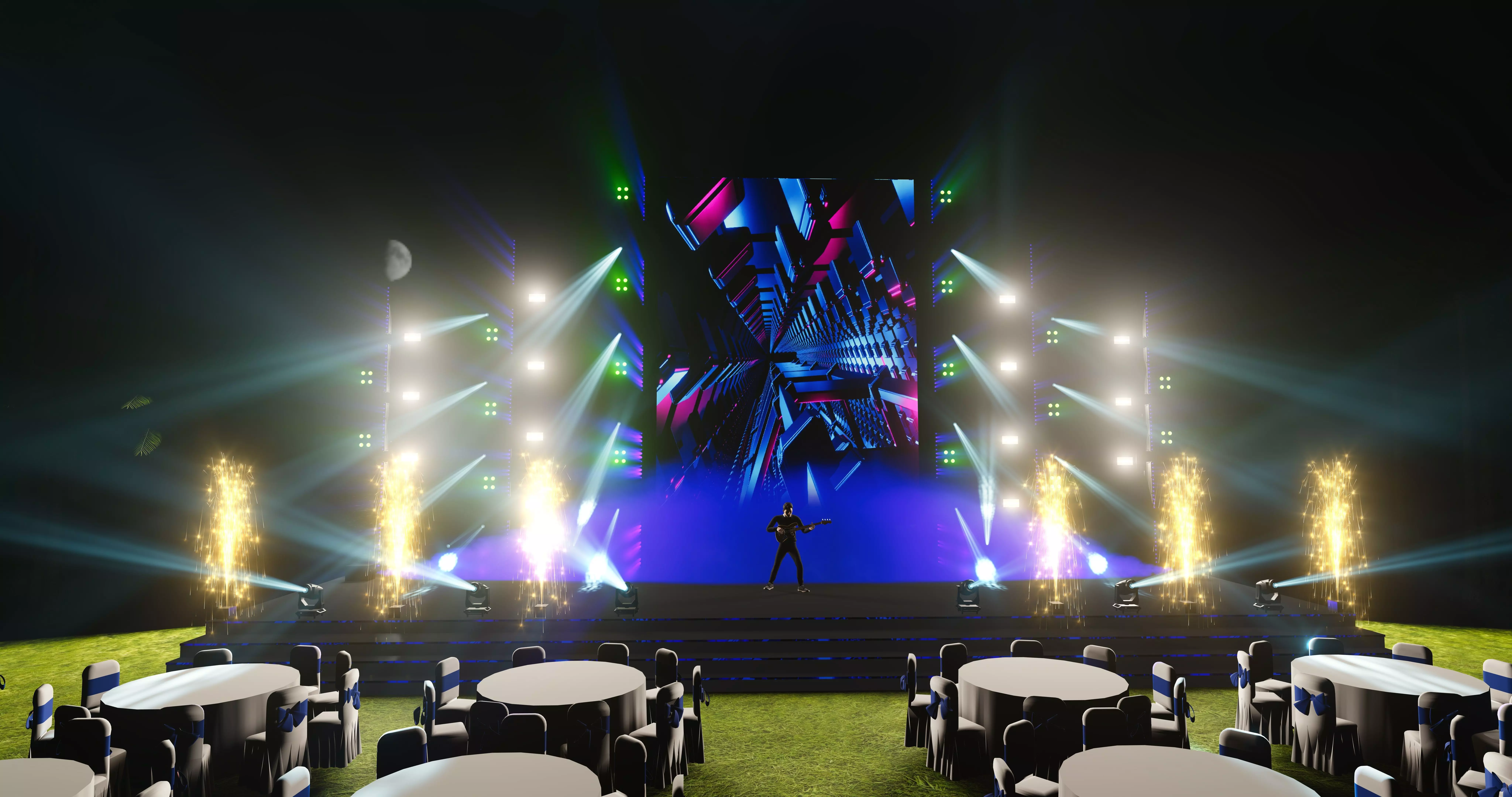 3d stage design for year end party 2024 - 7 design 3d model Texture