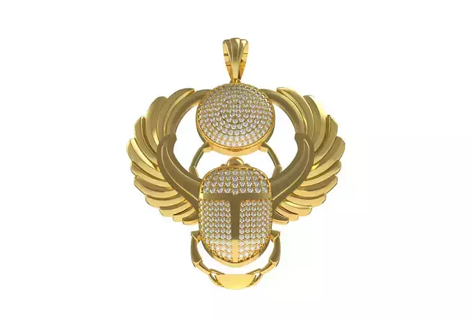 Egyptian Scarab Diamond Pendant